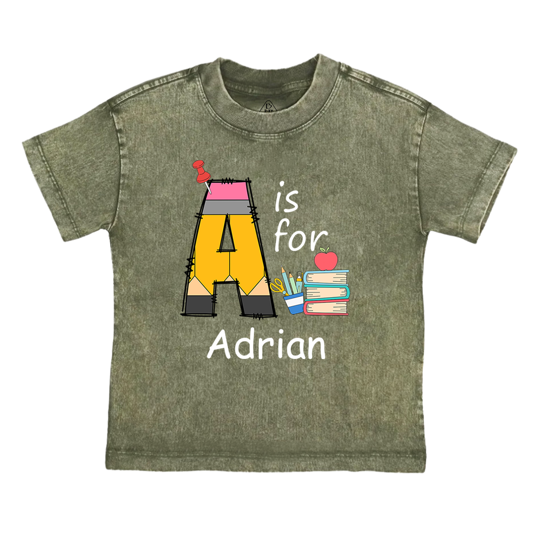 Personalized Alphabet Name Toddler&Kids Washed Tees