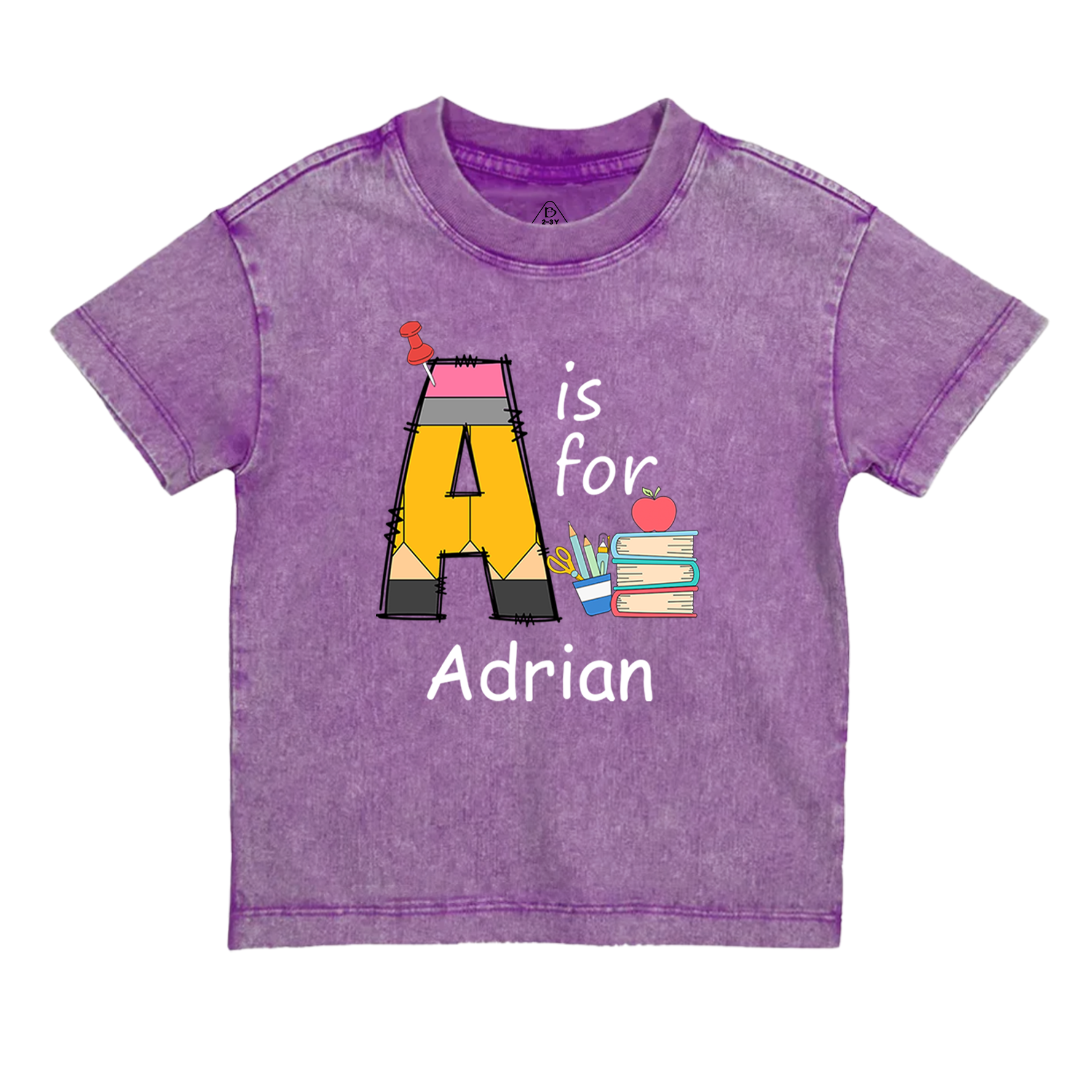 Personalized Alphabet Name Toddler&Kids Washed Tees