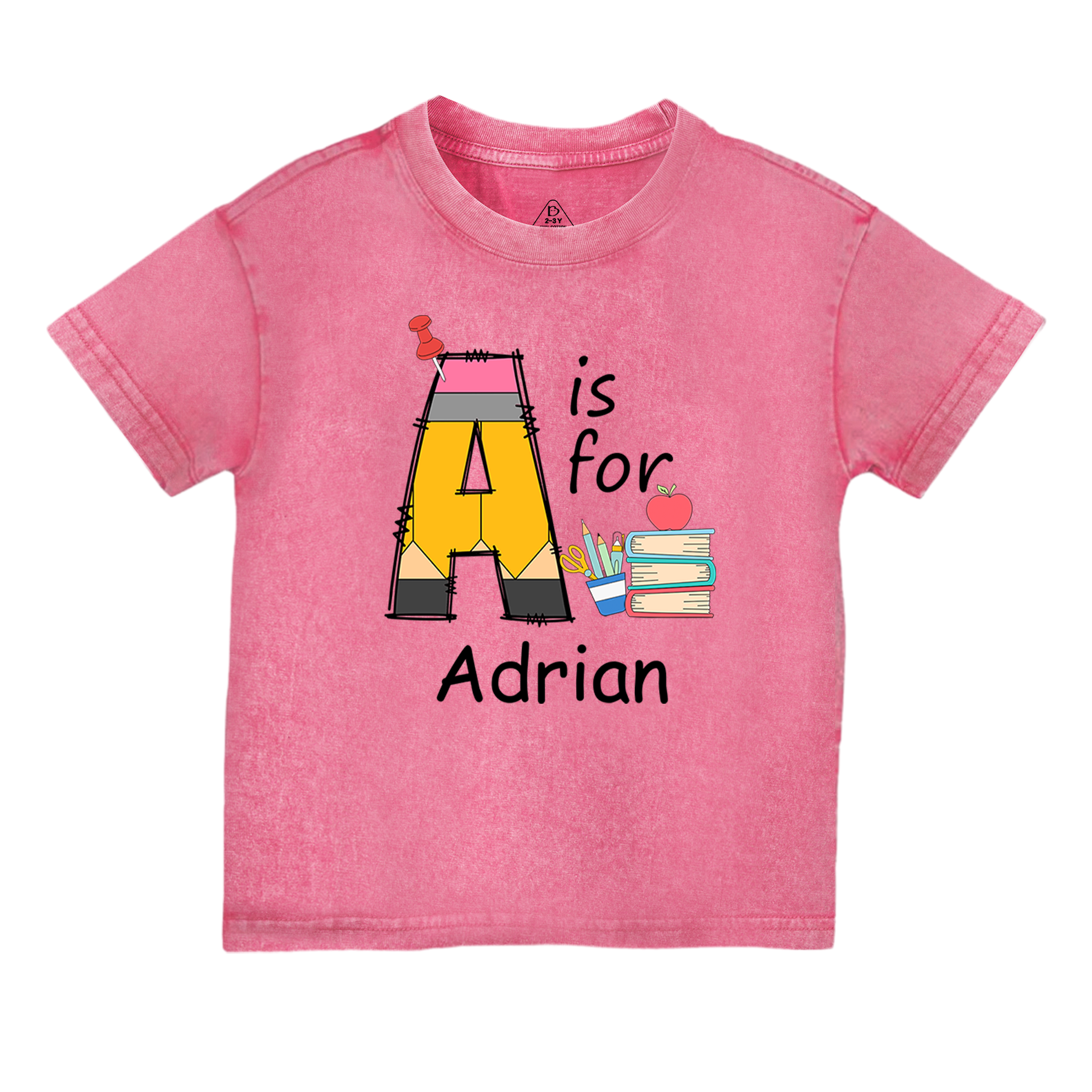 Personalized Alphabet Name Toddler&Kids Washed Tees
