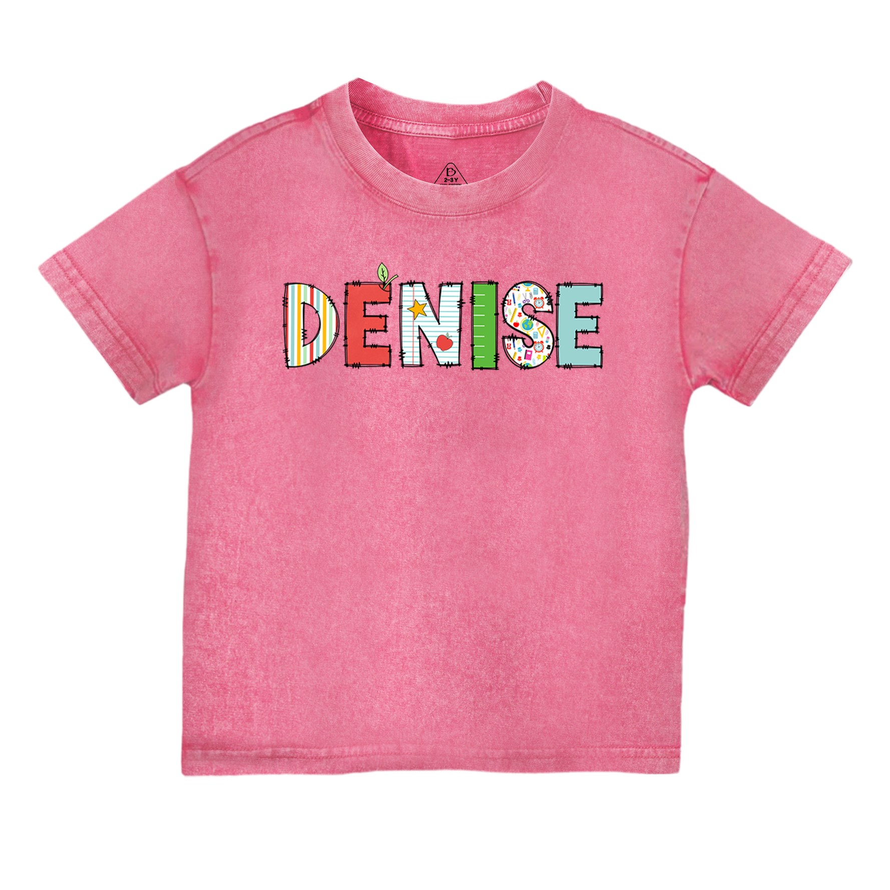 Personalized Alphabet Back To School Toddler&Kids Washed Tees