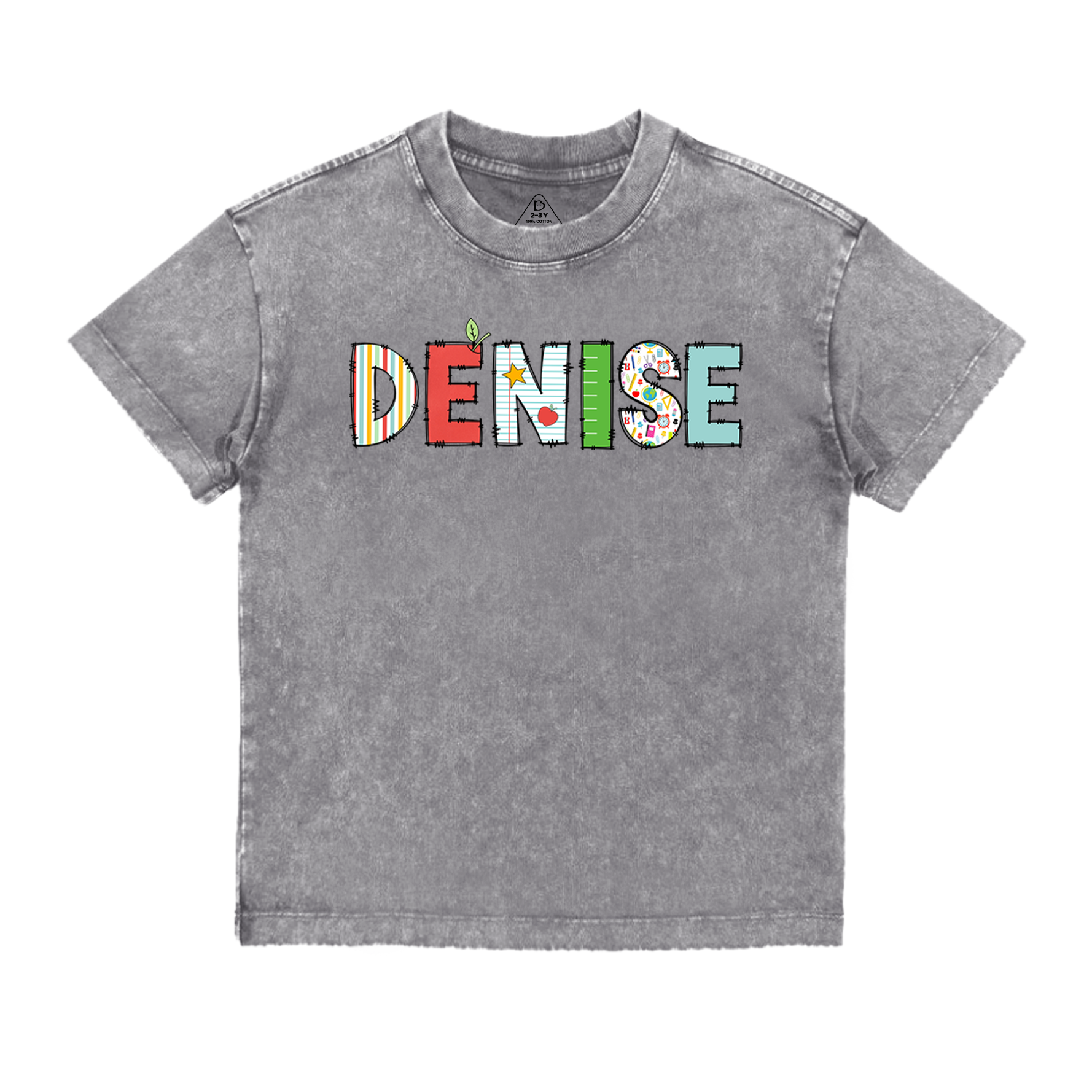 Personalized Alphabet Back To School Toddler&Kids Washed Tees