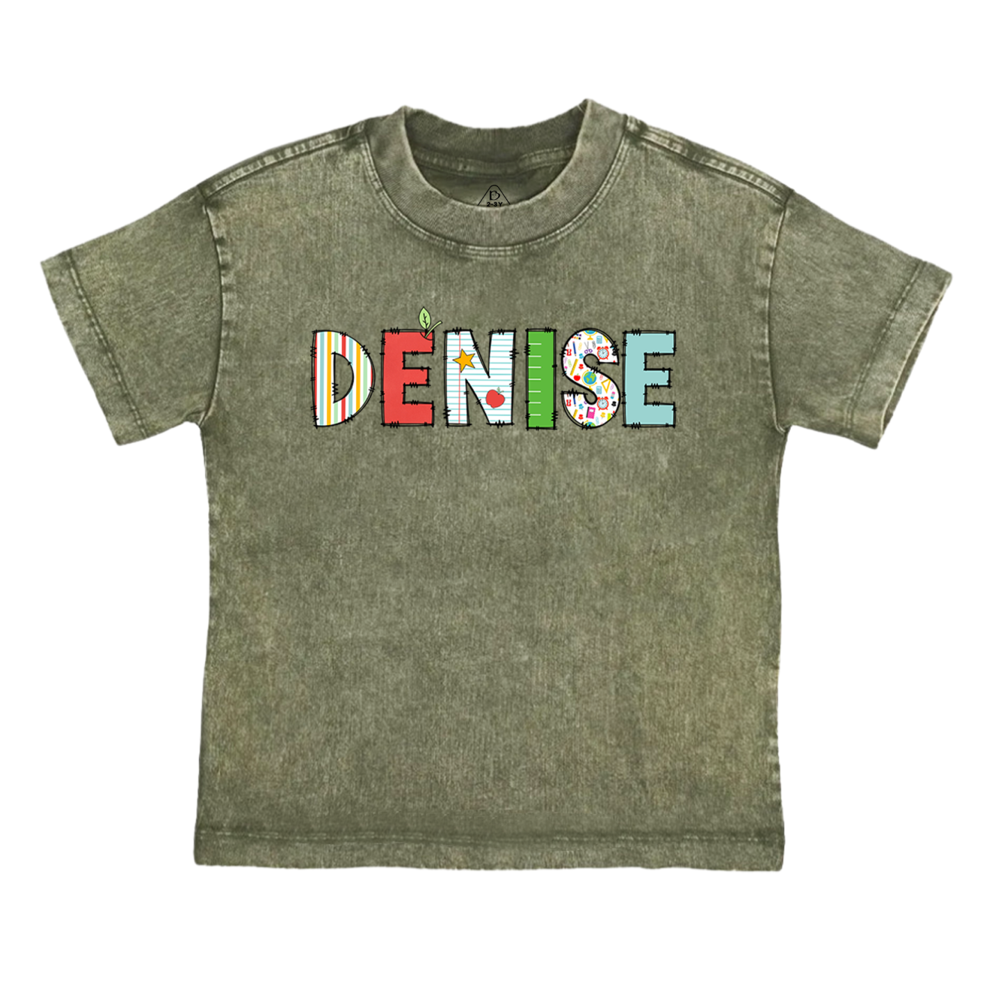 Personalized Alphabet Back To School Toddler&Kids Washed Tees