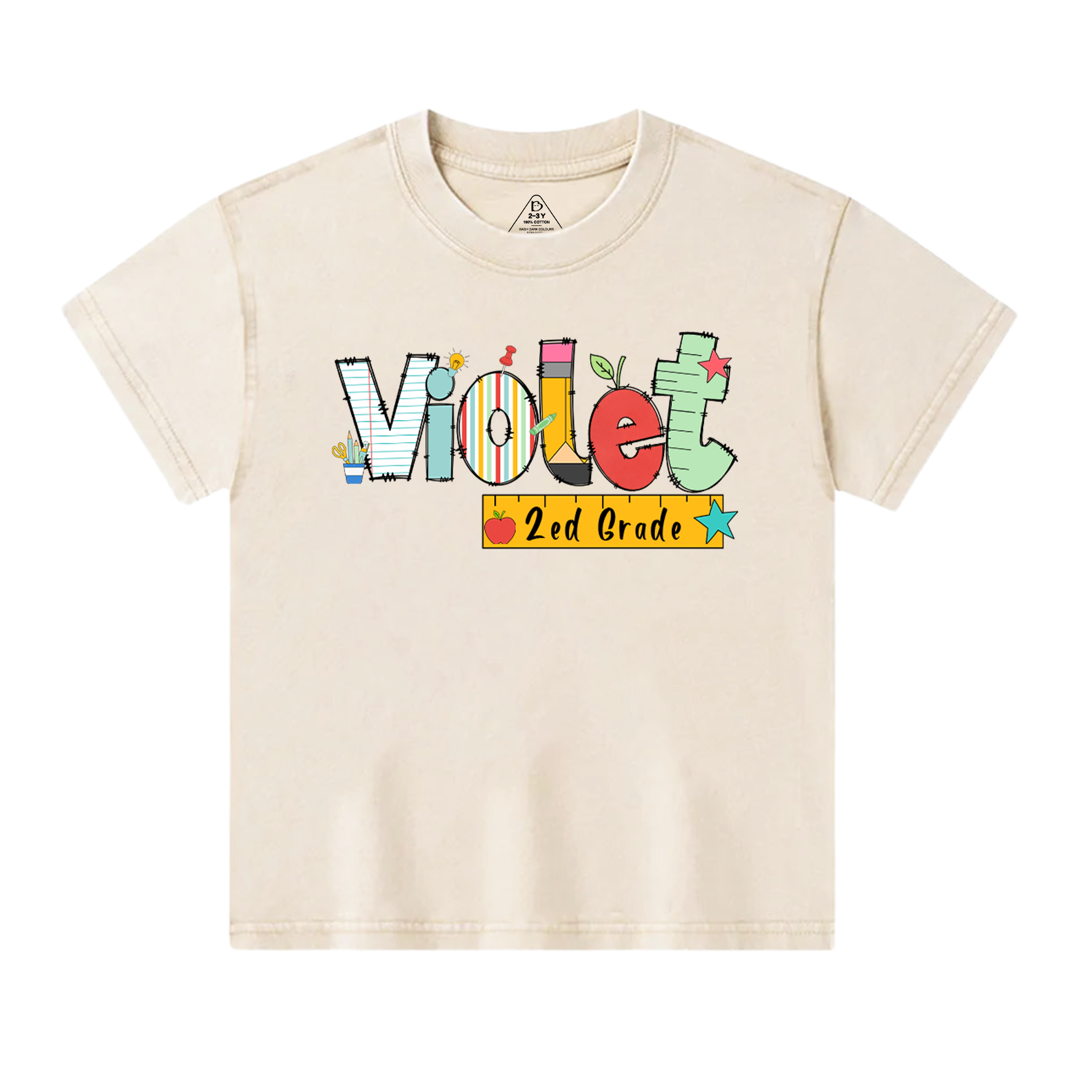 Personalized Alphabet Toddler&Kids Washed Tees