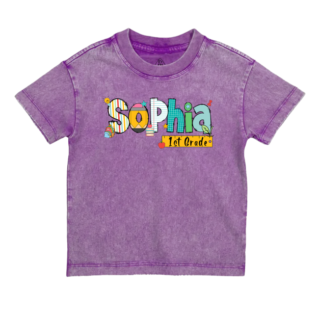 Personalized Alphabet Toddler&Kids Washed Tees