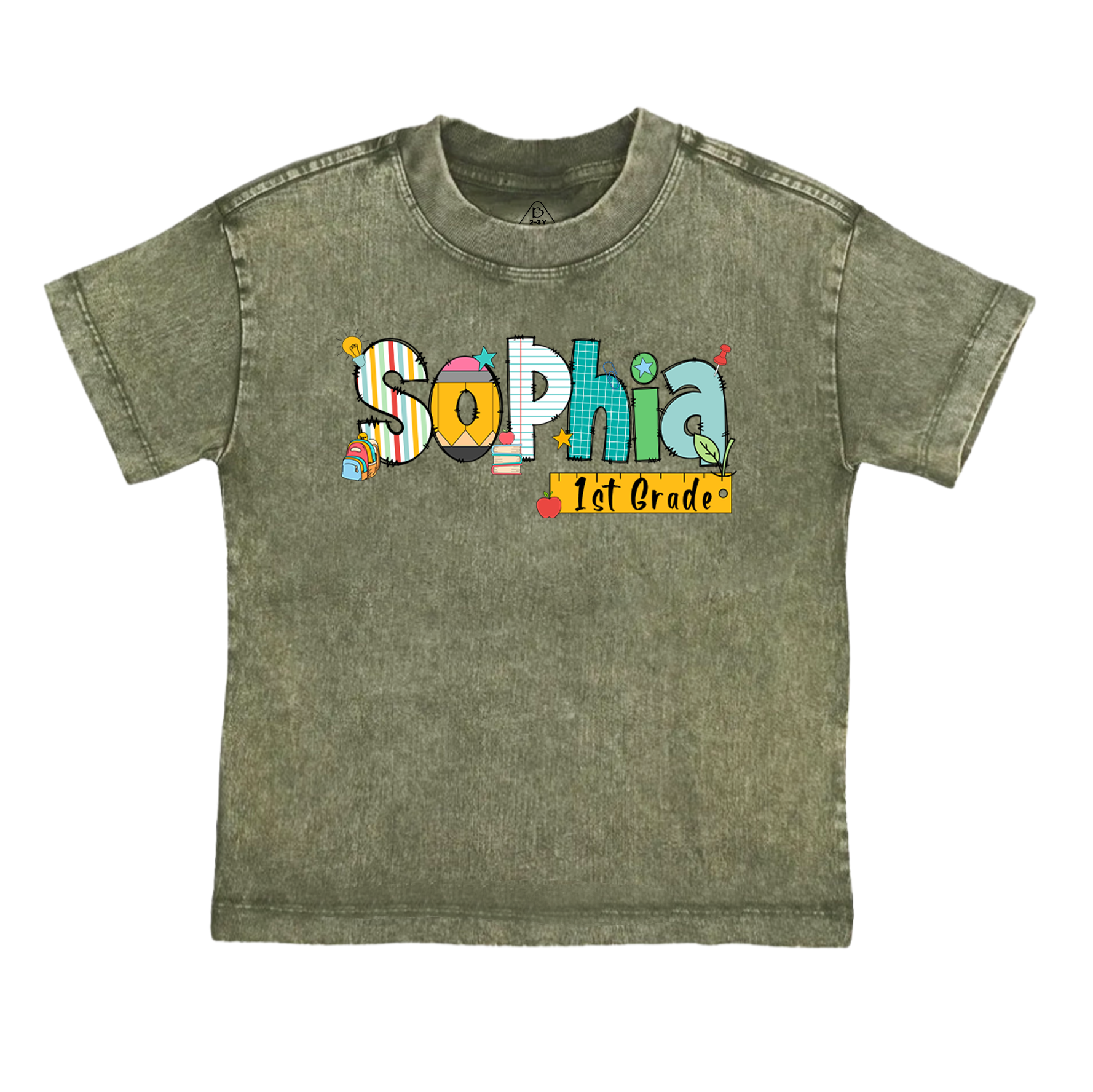 Personalized Alphabet Toddler&Kids Washed Tees