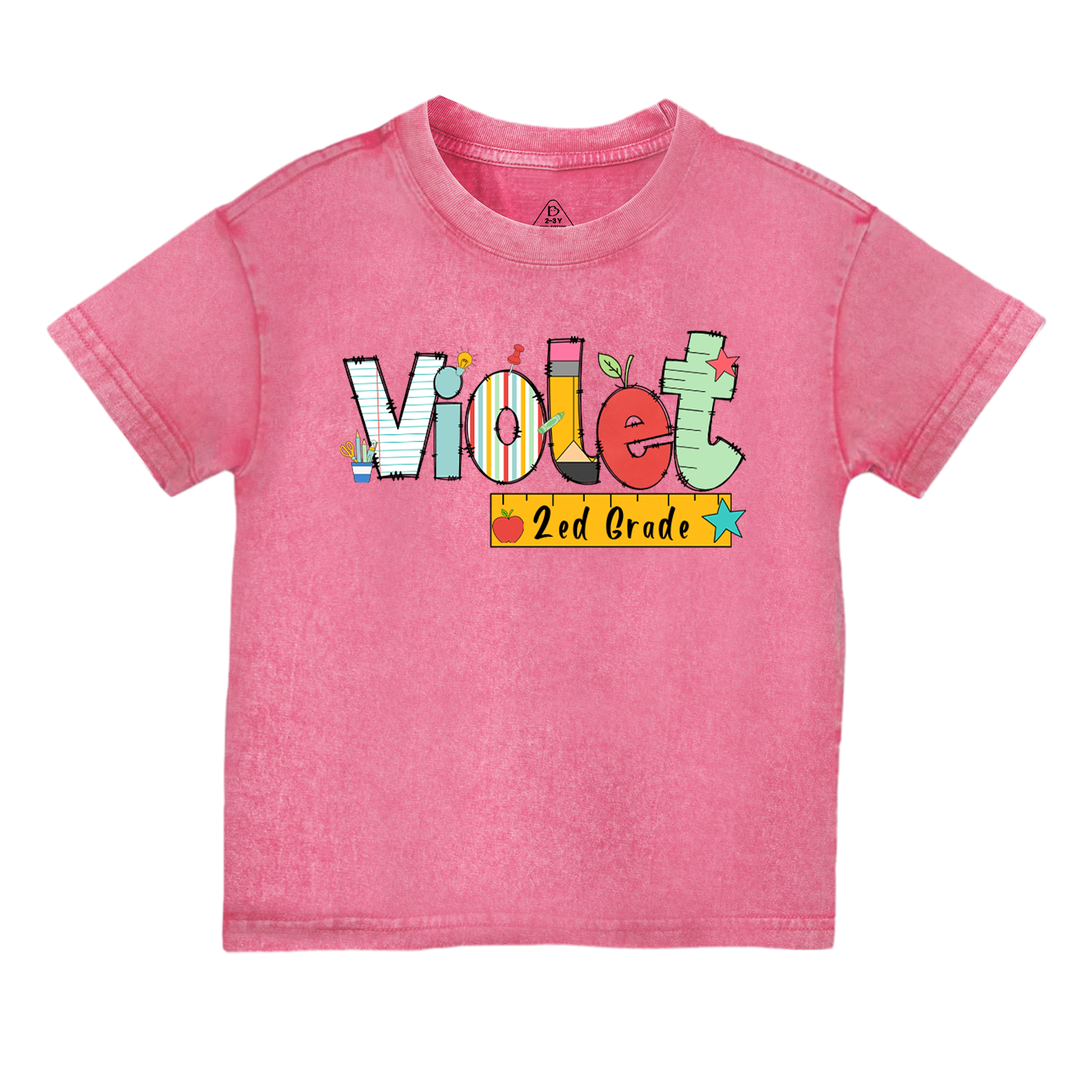 Personalized Alphabet Toddler&Kids Washed Tees