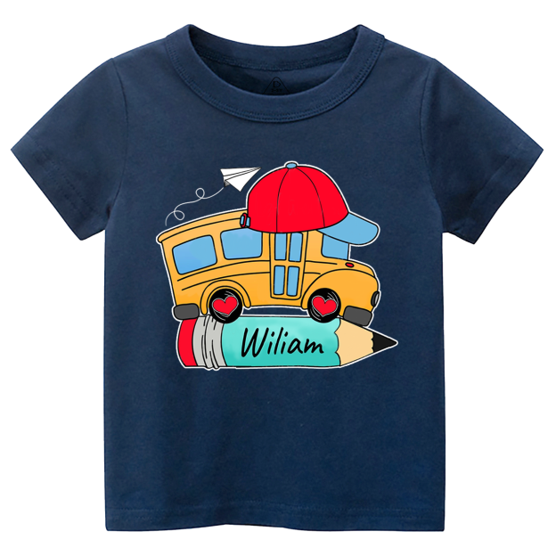 Personalized Bundle School Bus With Name Toddler&Kid's Tees Beepumpkin