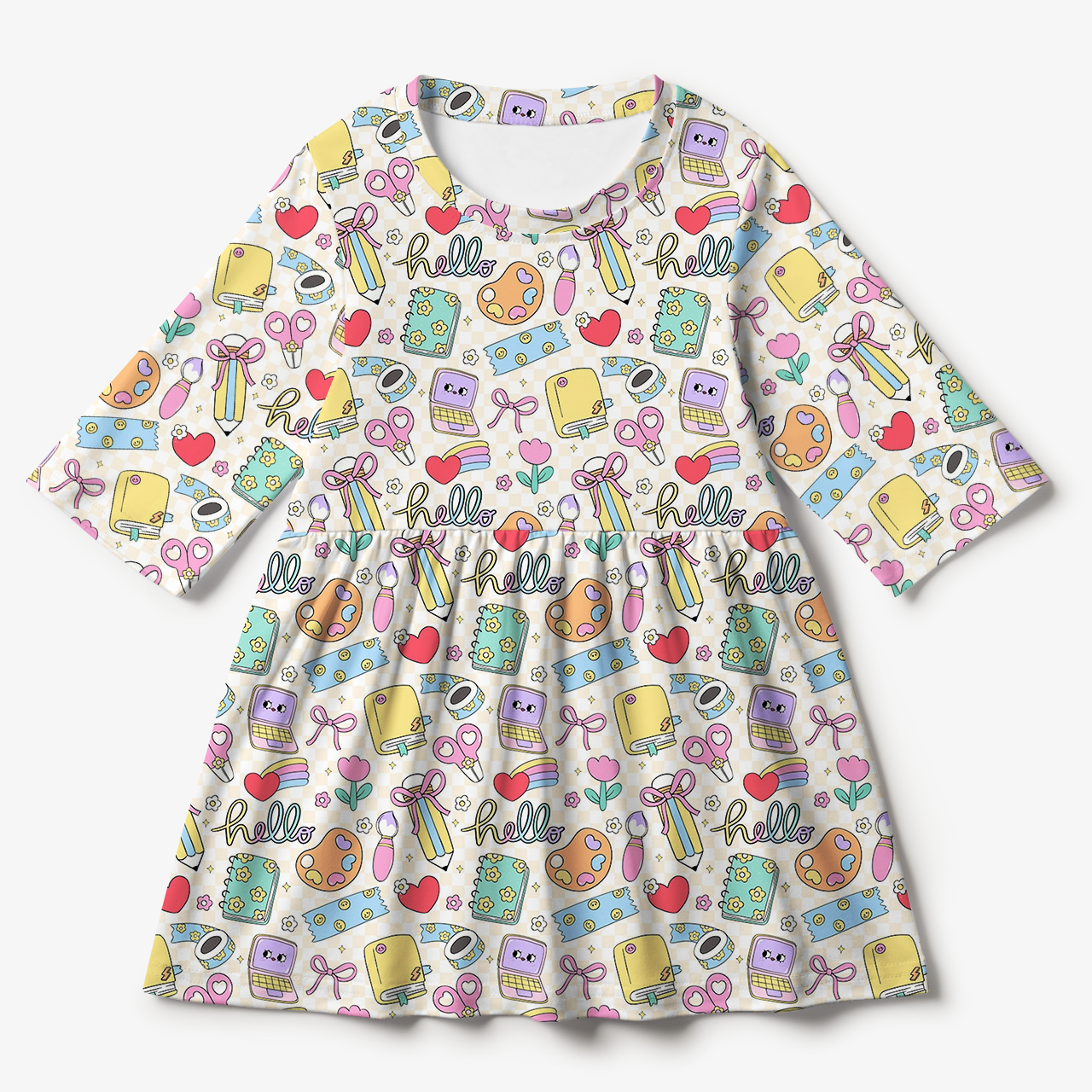 Hello, School All Over Print Kids Dress