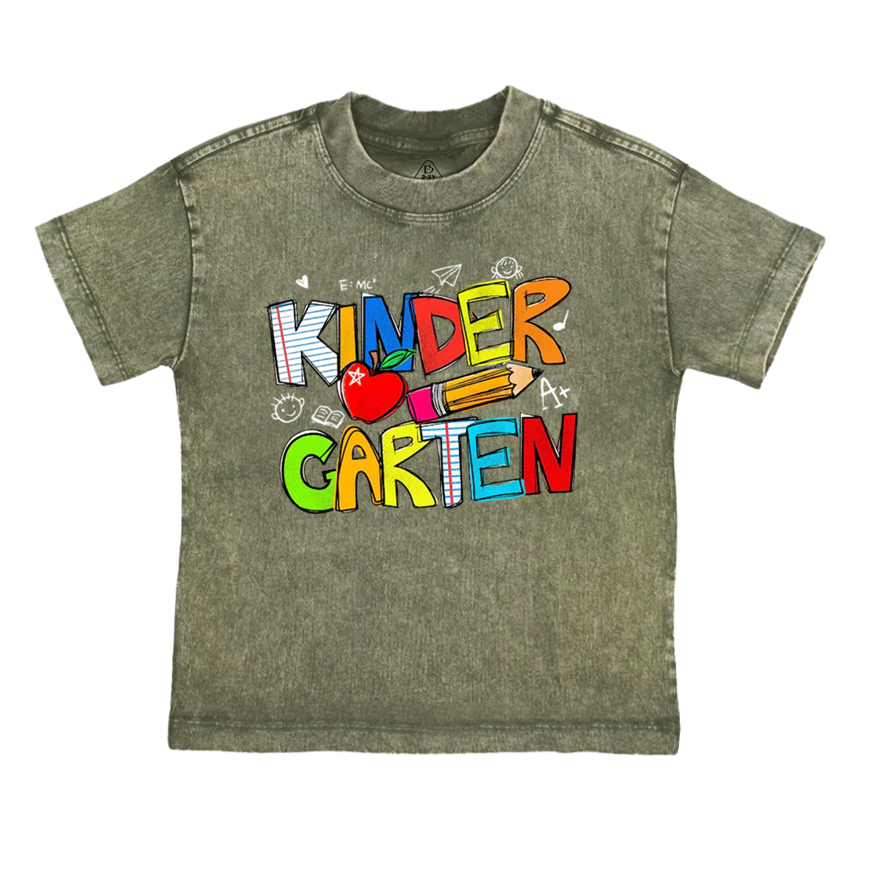Personalized Crayon Graffiti Grade Toddler&Kids Washed Tees