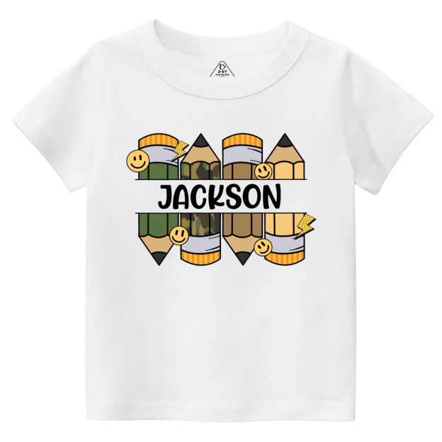 Personalized Pencil Kid Name Toddler&Kid's Tees Beepumpkin