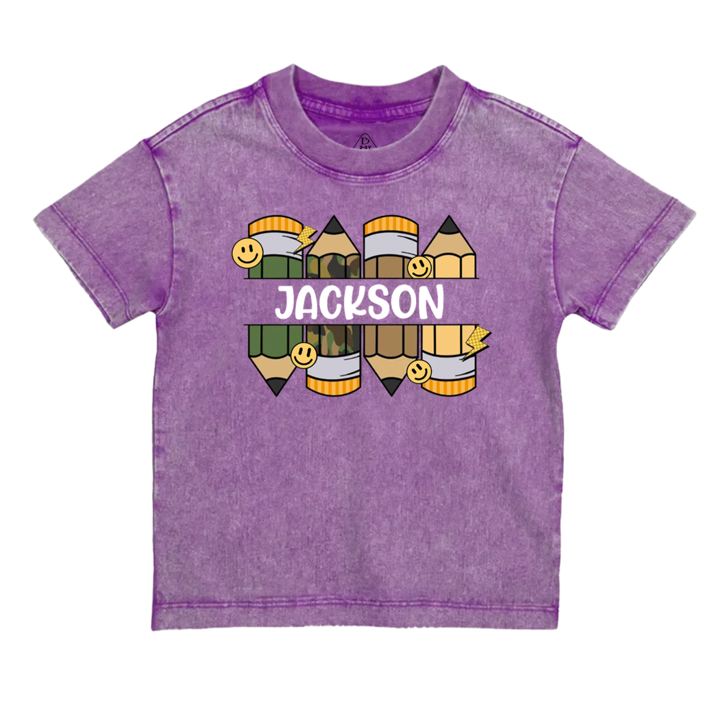 Personalized Pencil Kid Name Toddler&Kids Washed Tees