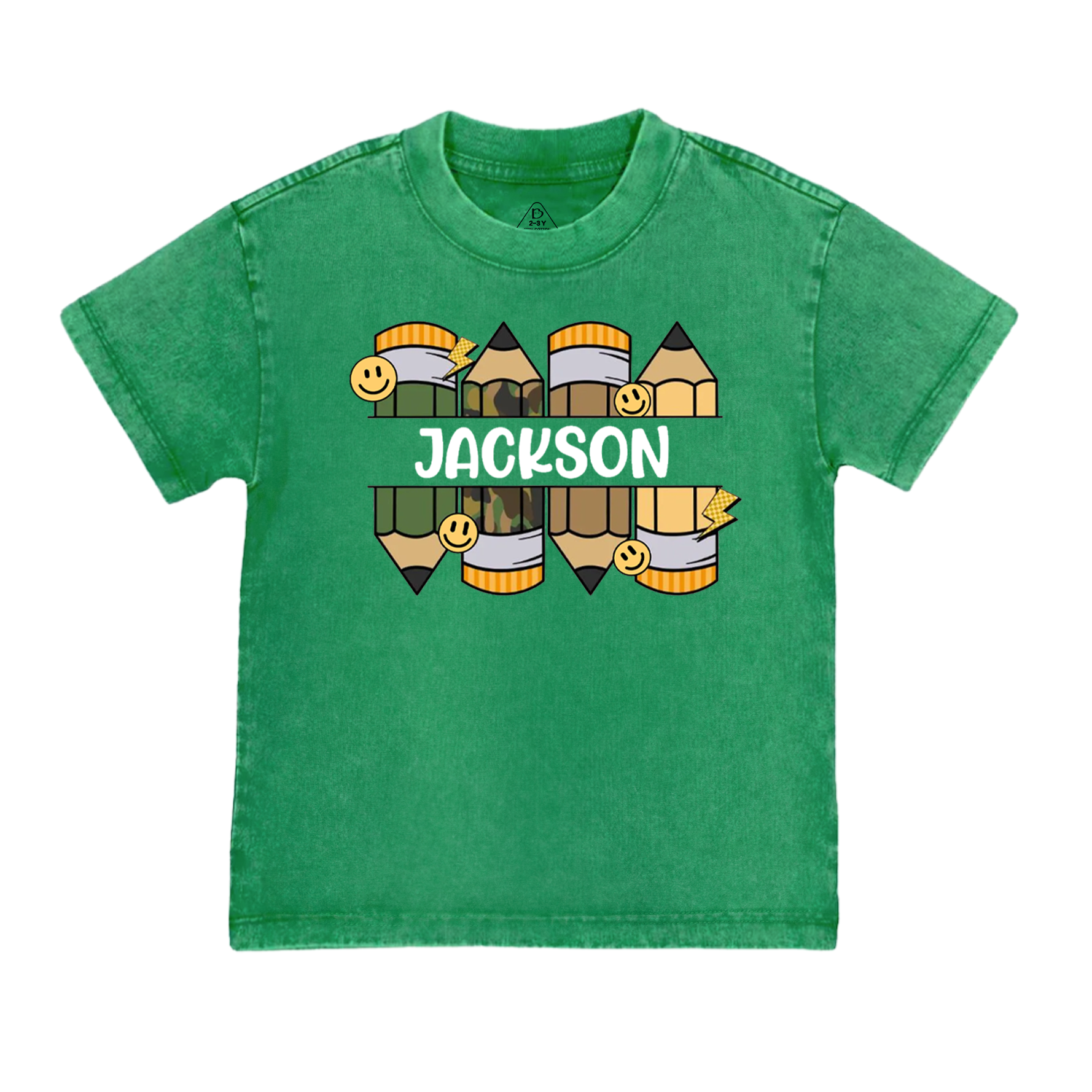 Personalized Pencil Kid Name Toddler&Kids Washed Tees