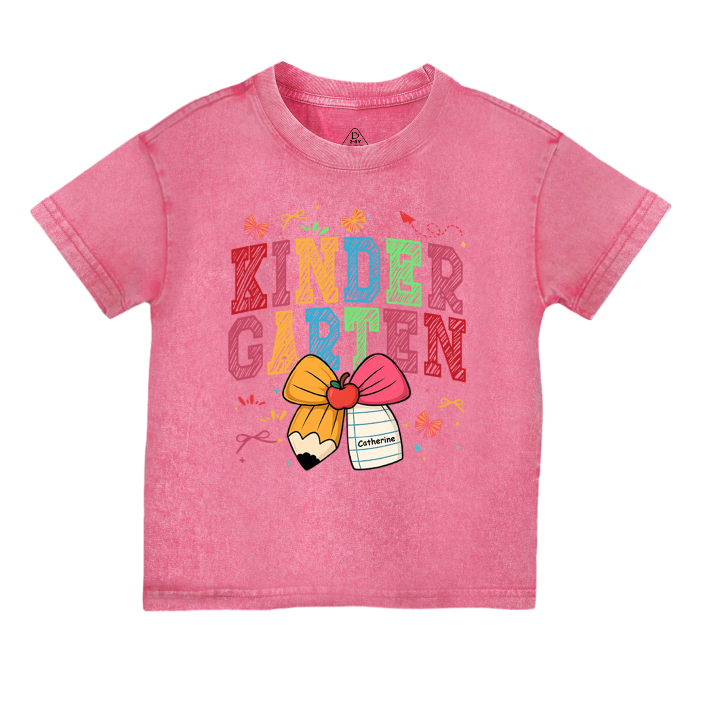 Personalized Girl Back To School Bundle Toddler&Kids Washed Tees