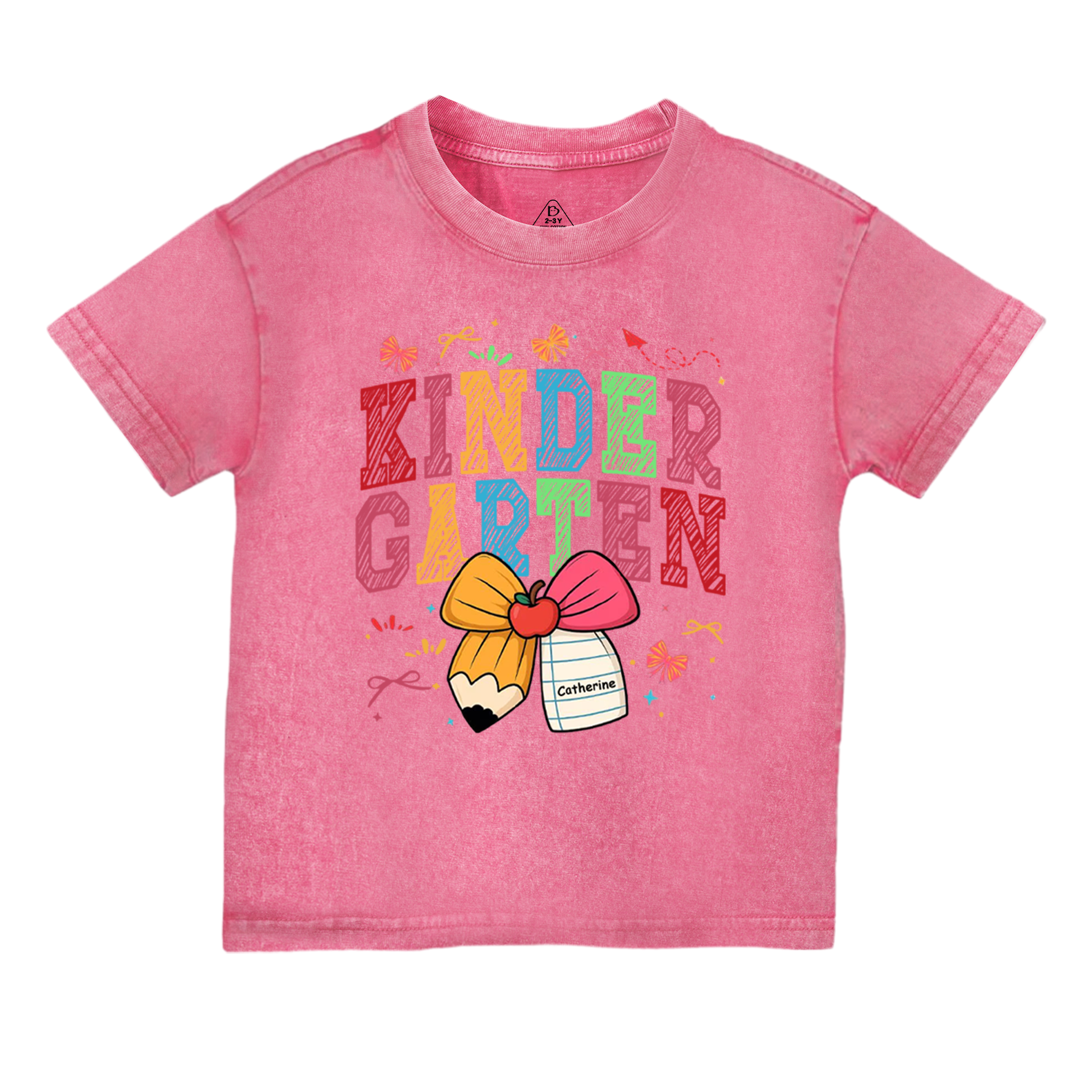 Personalized Girl Back To School Bundle Toddler&Kids Washed Tees