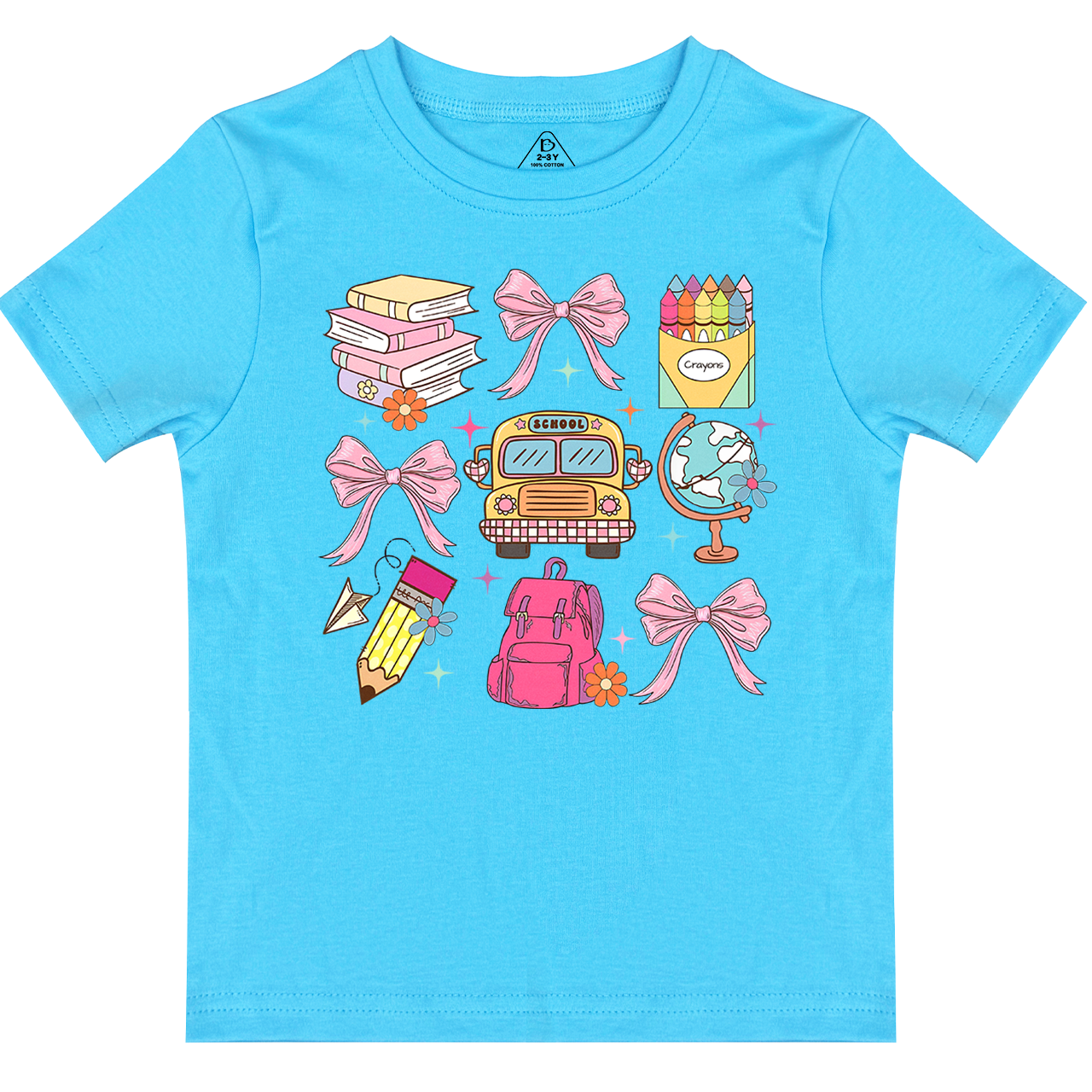 Bow Stationery Back To School Toddler&Kids Tees 