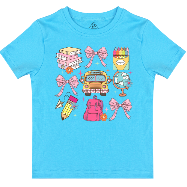 Bow Stationery Back To School Toddler&Kids Tees 