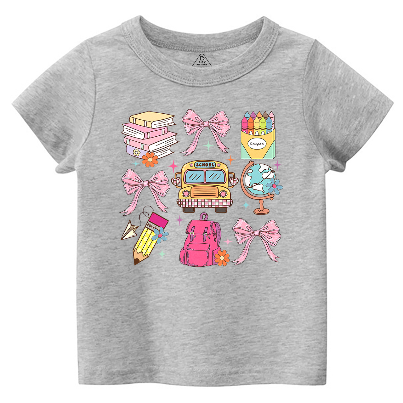 Bow Stationery Back To School Toddler&Kids Tees 