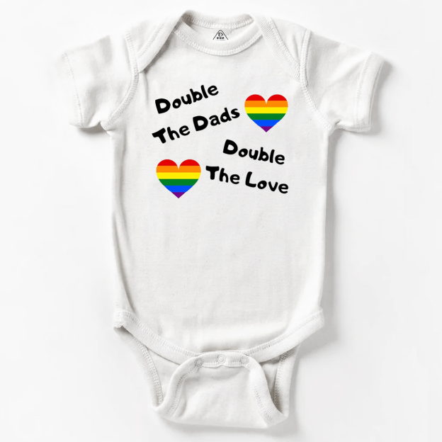 Double The Dads Double The Love LGBTQ Bodysuit Beepumpkin
