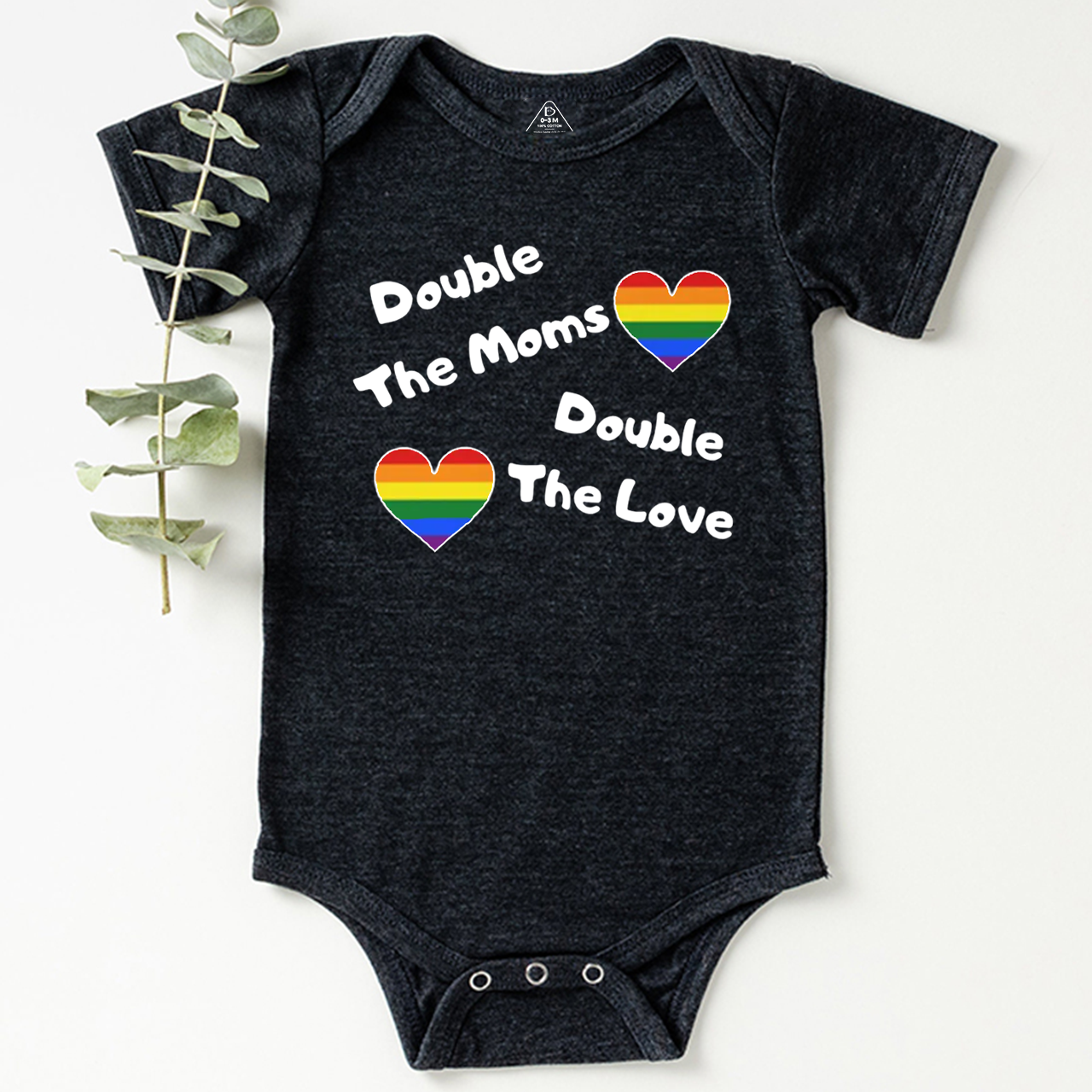 Double The Moms Double The Love LGBTQ Bodysuit Beepumpkin