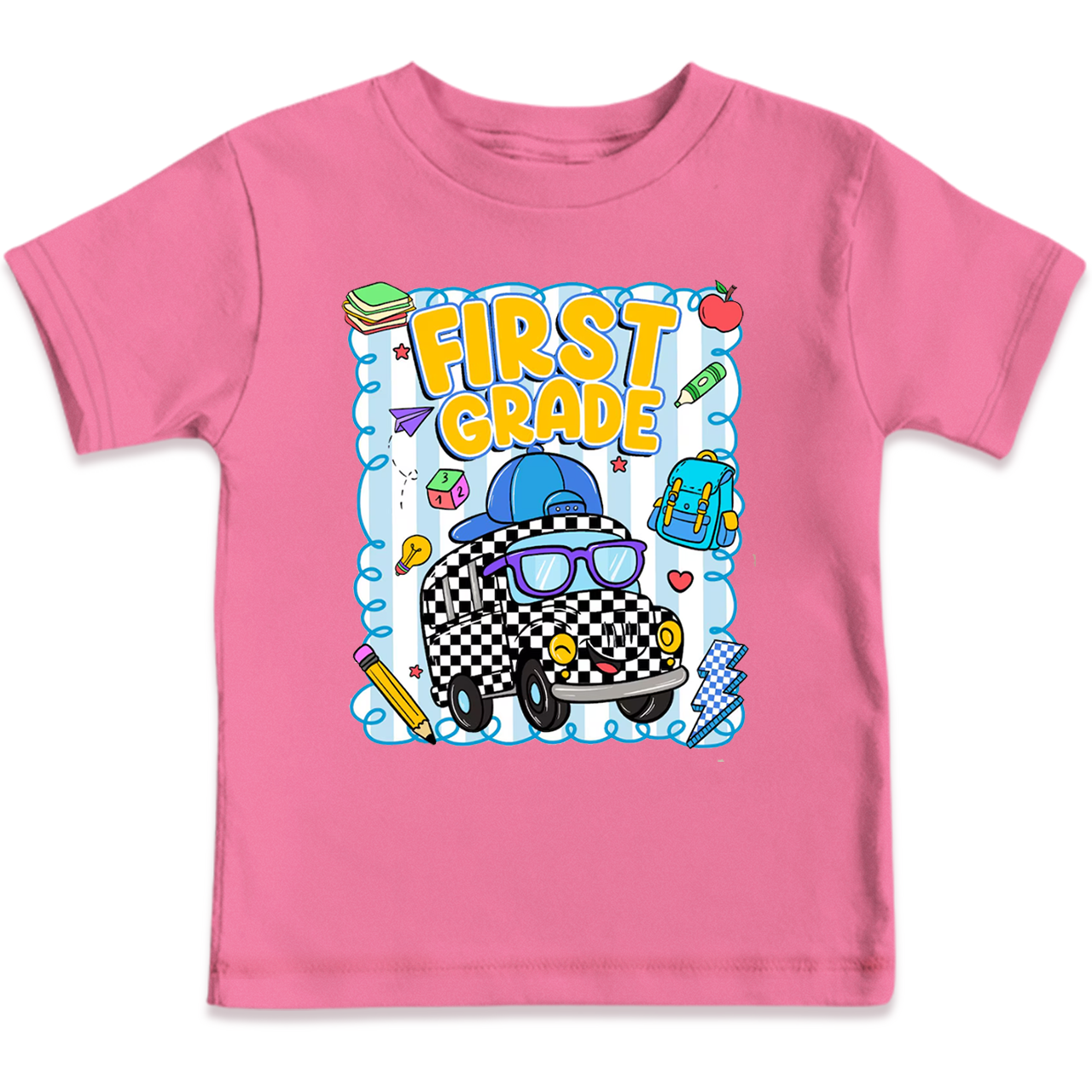 Personalized Toot Toot School Bus Toddler&Kid's Tees Beepumpkin 