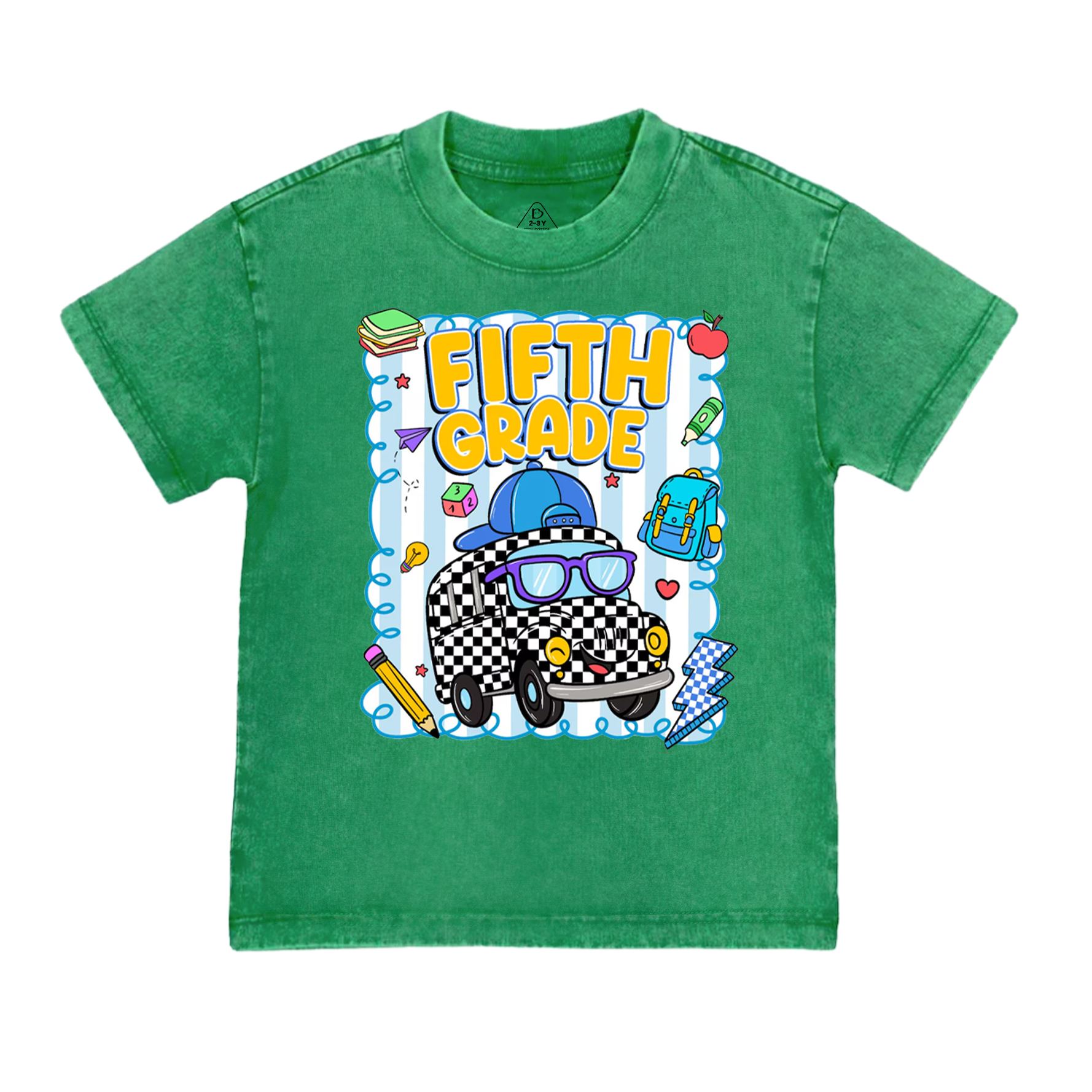 Personalized Toot Toot School Bus Toddler&Kids Washed Tees