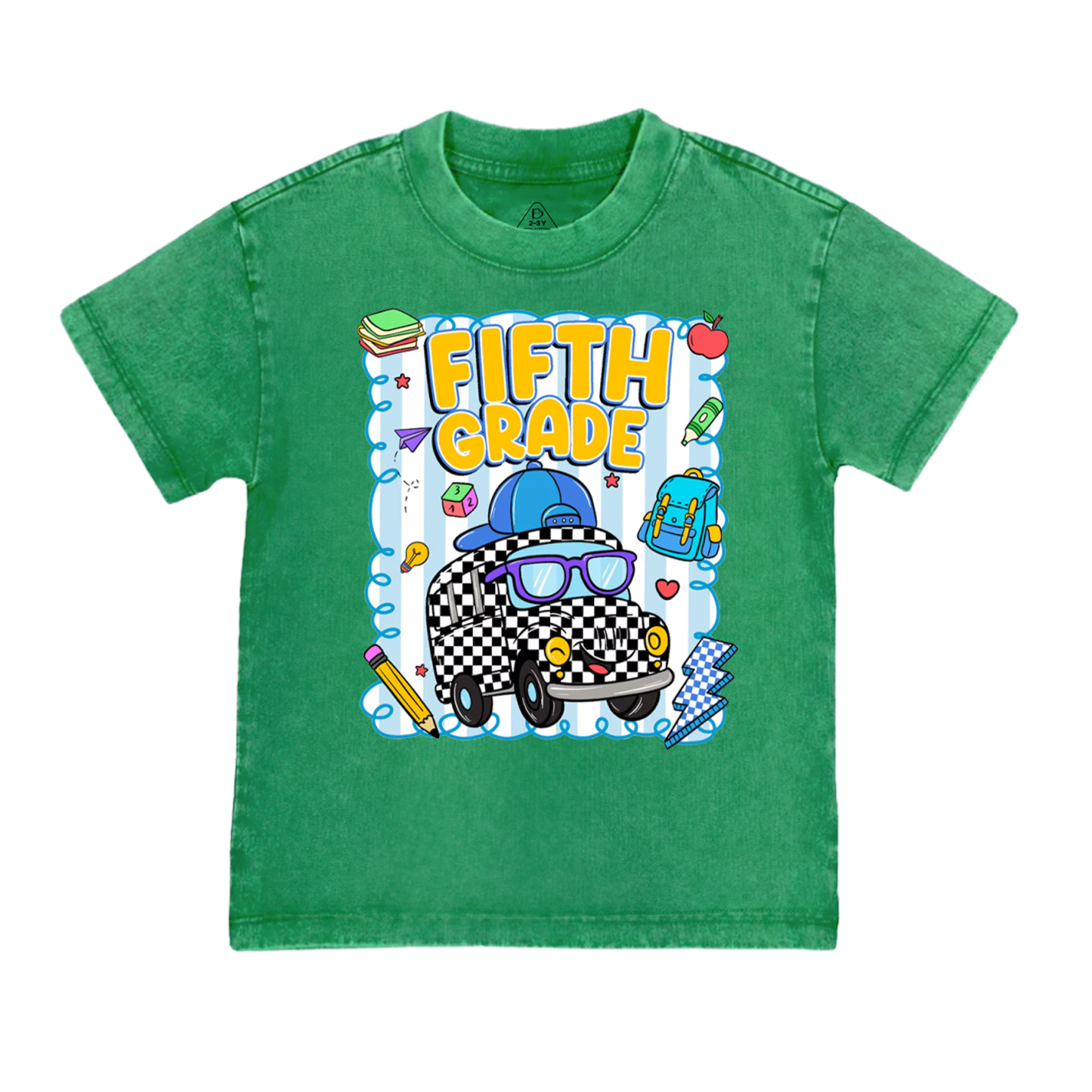 Personalized Toot Toot School Bus Toddler&Kids Washed Tees