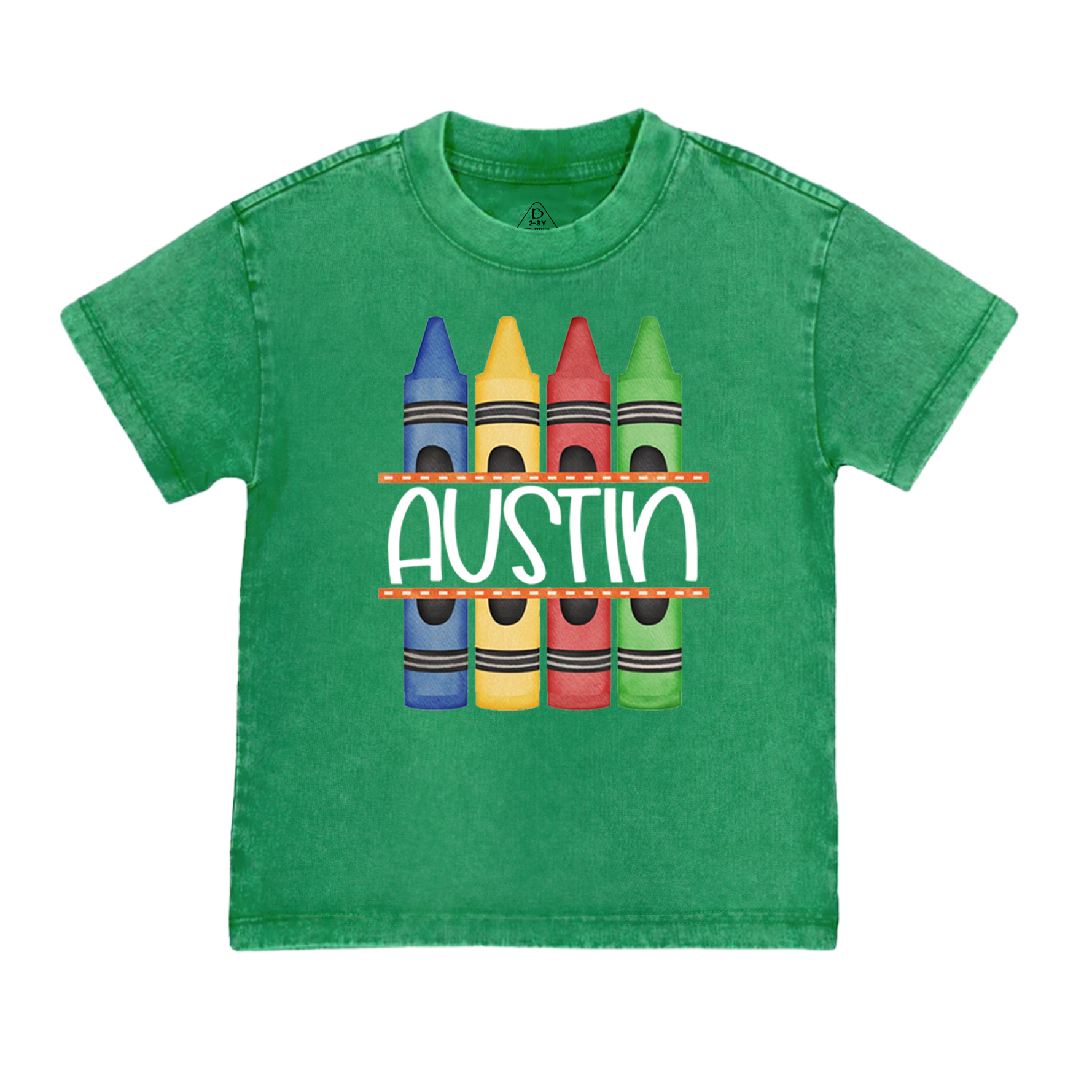 Personalized Crayon Name Back To School Toddler&Kids Washed Tees