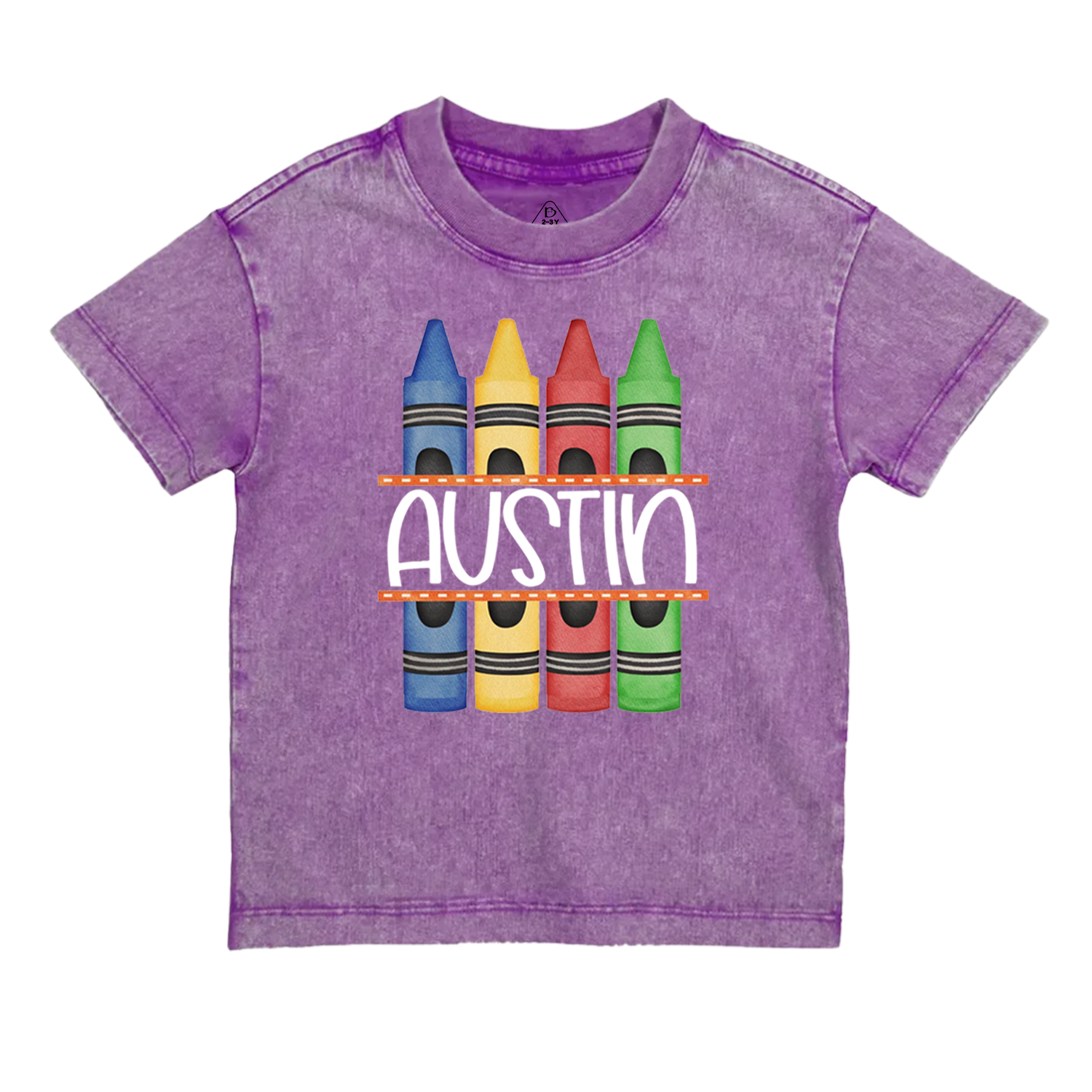 Personalized Crayon Name Back To School Toddler&Kids Washed Tees
