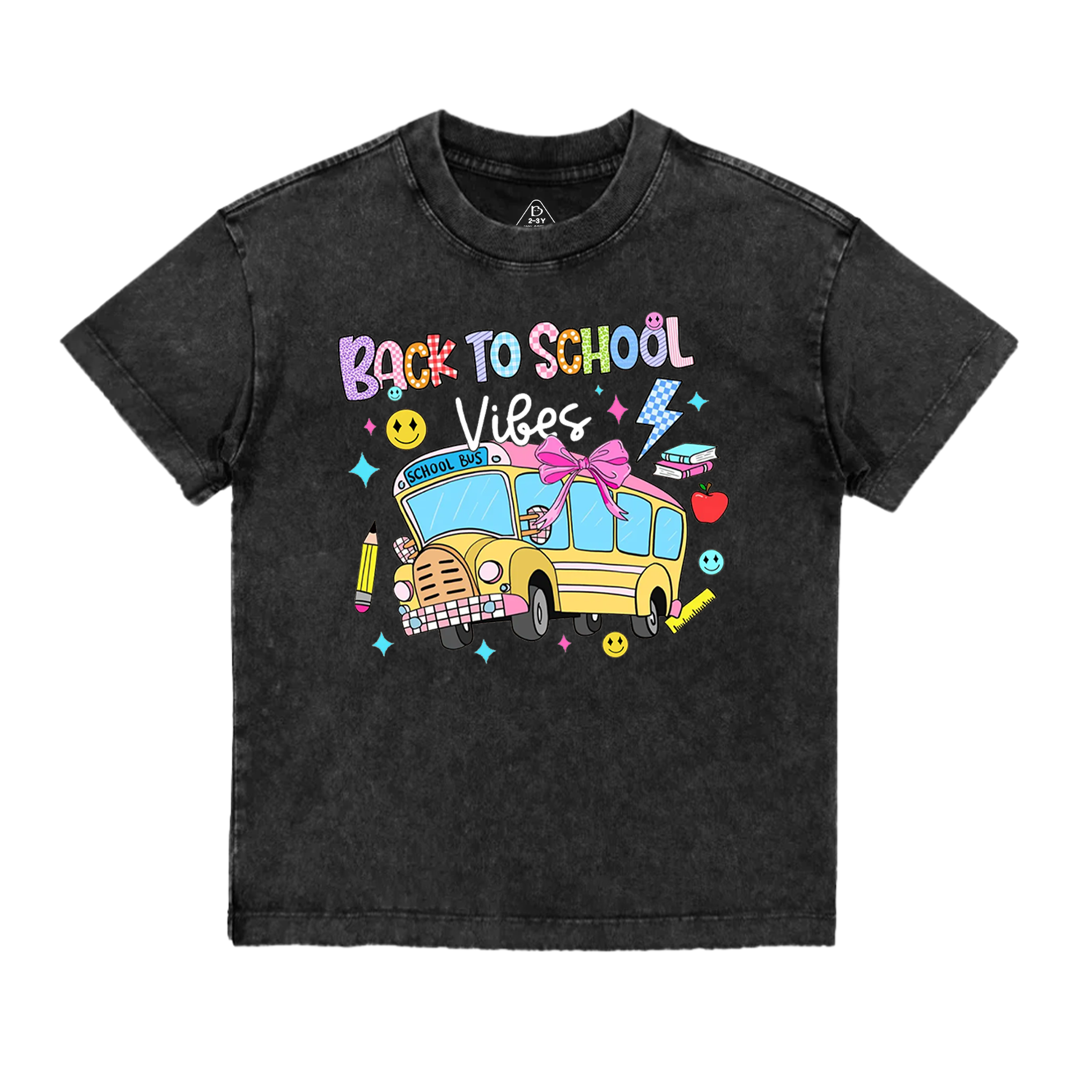 Personalized School Bus Toddler&Kids Washed Tees