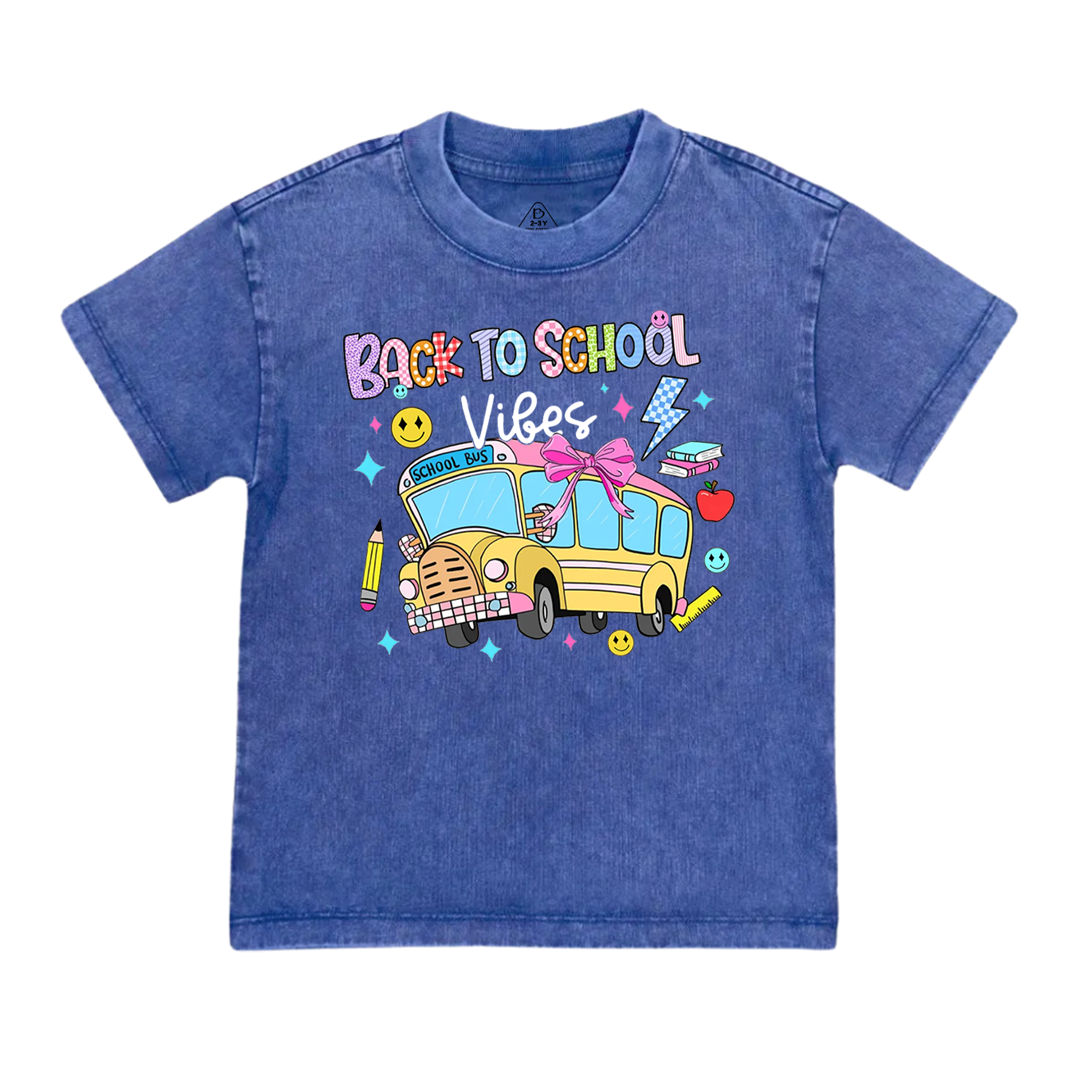 Personalized School Bus Toddler&Kids Washed Tees