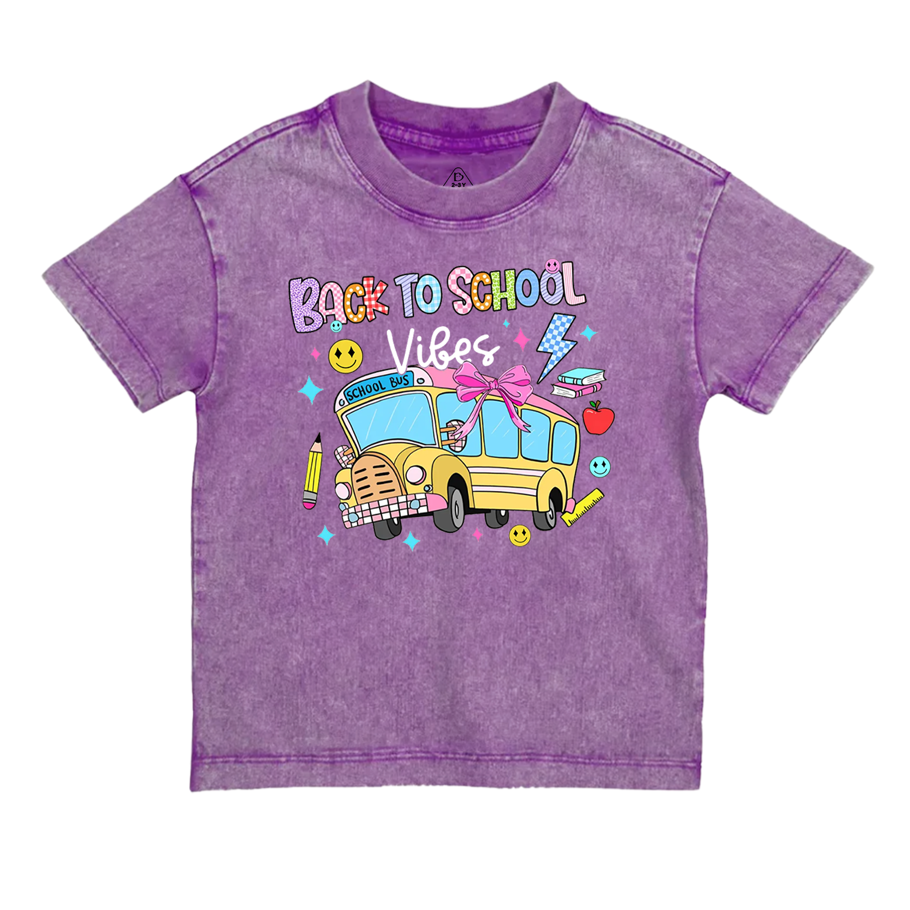 Personalized School Bus Toddler&Kids Washed Tees