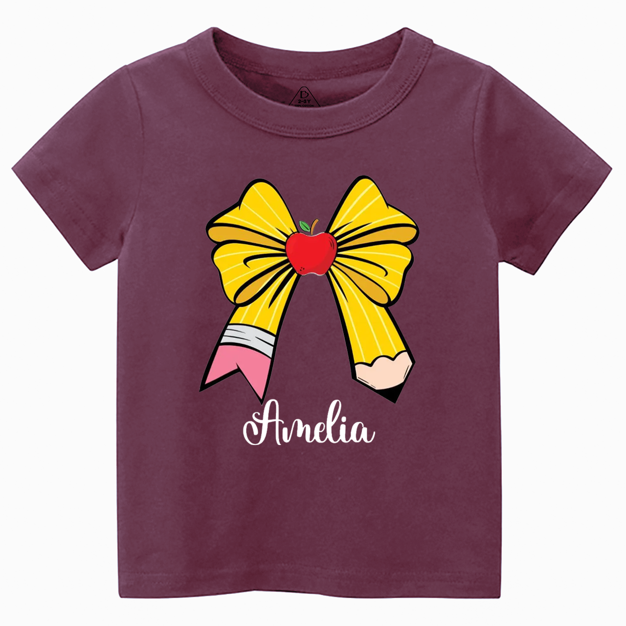 Personalized Bow Name Back To School Toddler&Kid's Tees Beepumpkin 