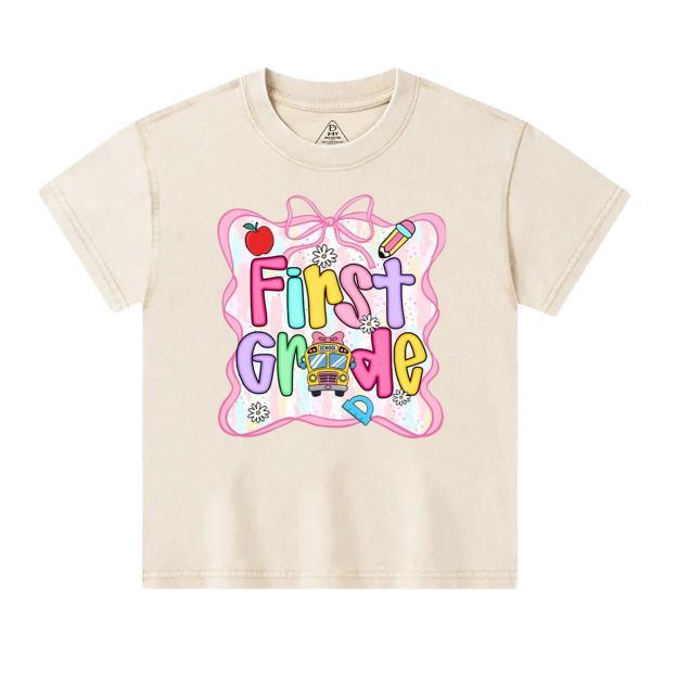 Personalized Bow Back To School Gift Bag Toddler&Kids Washed Tees