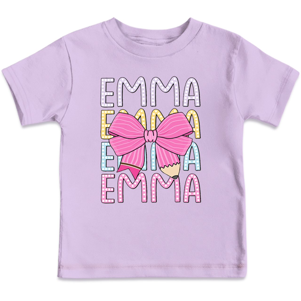 Personalized  Pink Bow Toddler&Kid's Tees Beepumpkin 