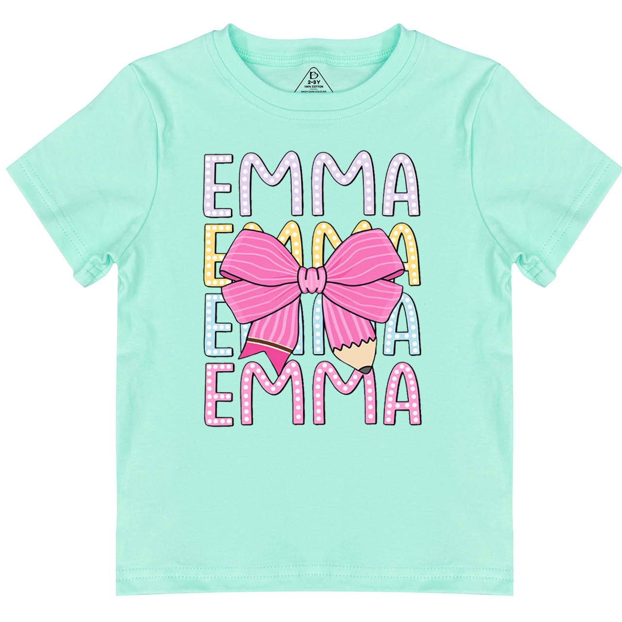 Personalized  Pink Bow Toddler&Kid's Tees Beepumpkin 