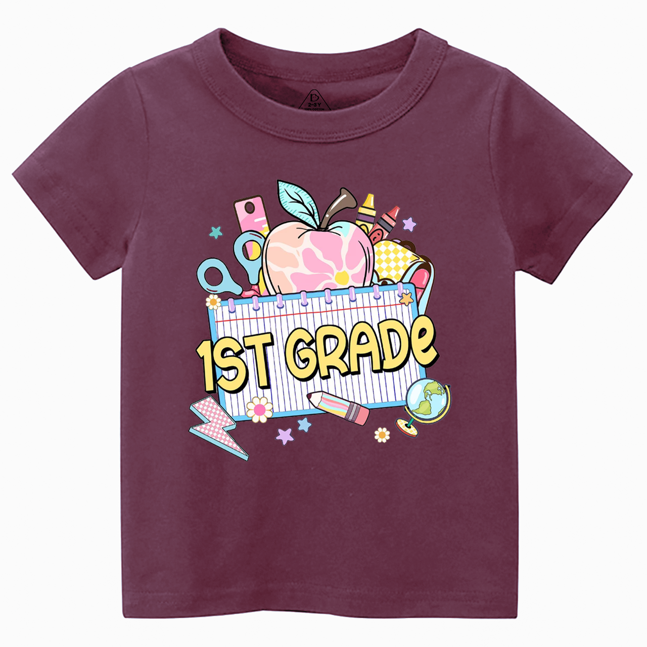 Personalized Pink Apple Back To School Gift Pack Toddler&Kid's Tees Beepumpkin 
