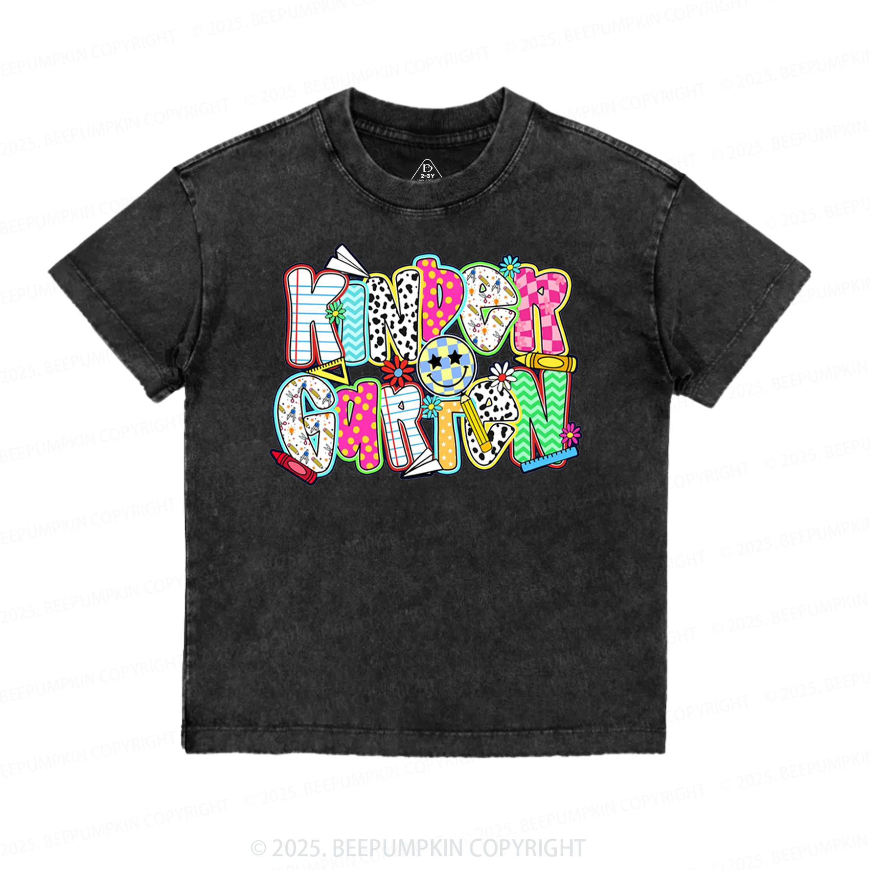 Personalized Colorful Grade Toddler&Kids Washed Tees