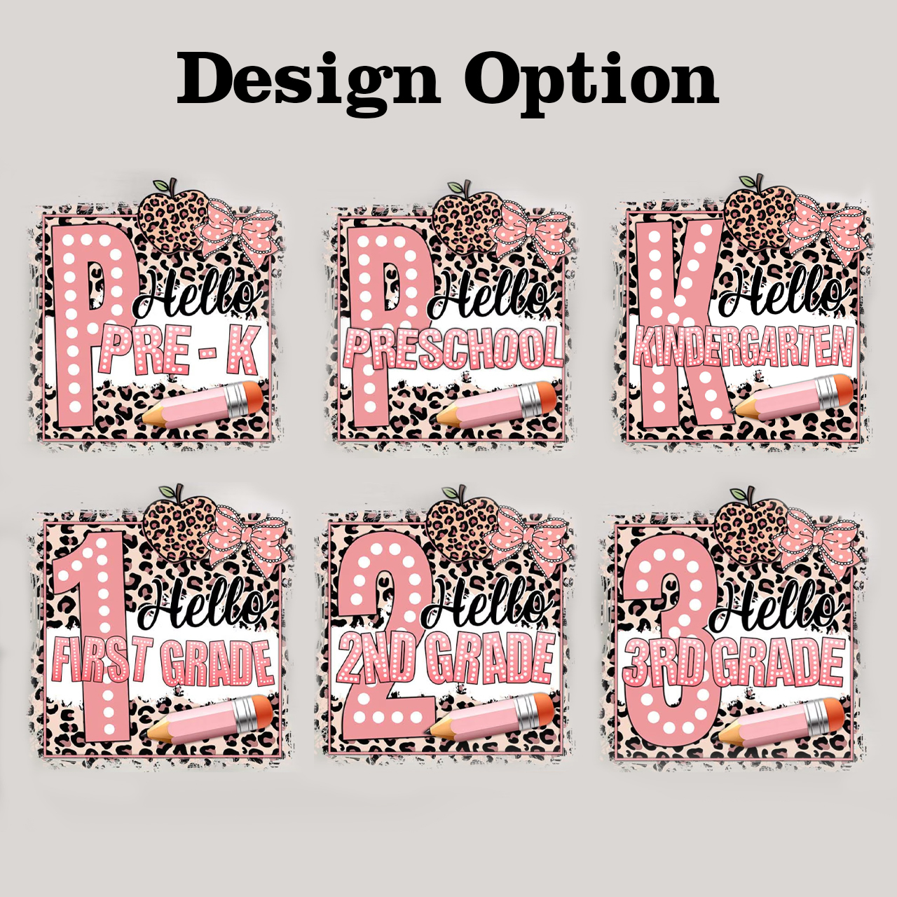 Personalized Leopard Grade Back To School Toddler&Kids Washed Tees