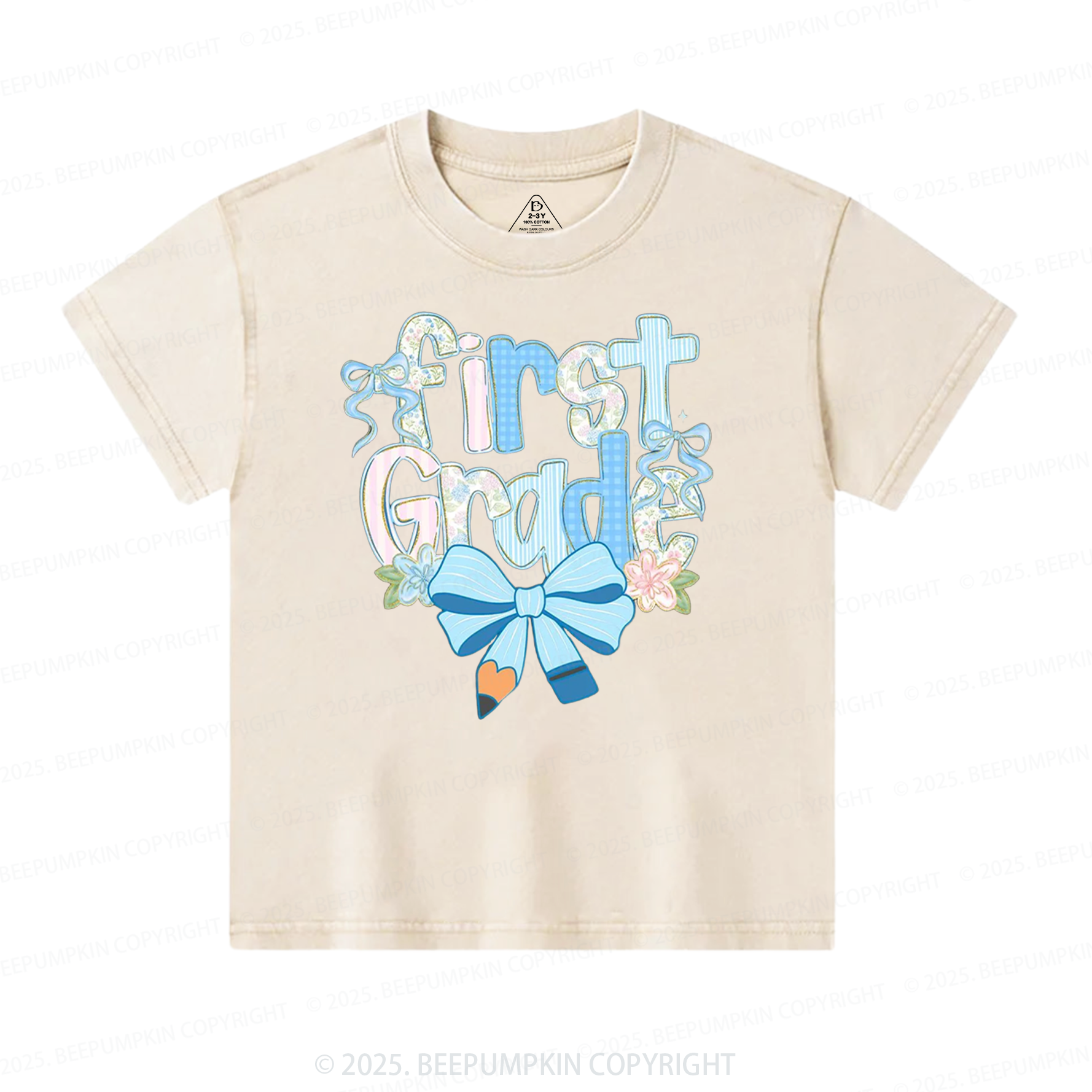  Personalized Floral Bundle Back To School Toddler&Kids Washed Tees