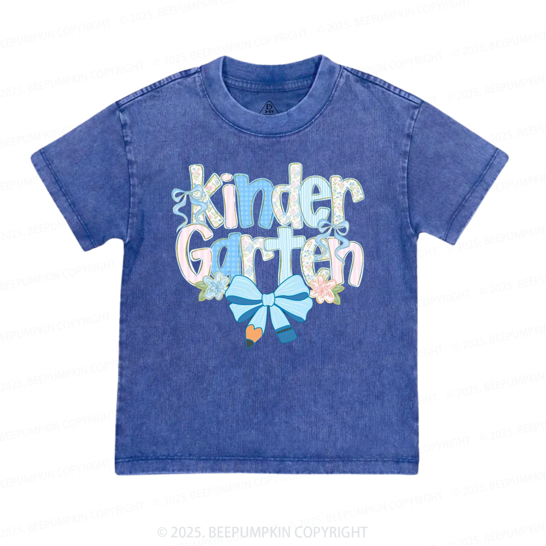  Personalized Floral Bundle Back To School Toddler&Kids Washed Tees