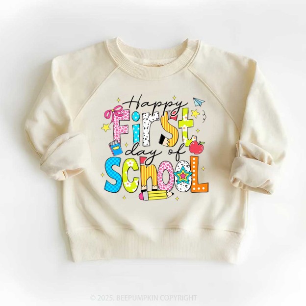 Happy First Day Of School Kid's Sweatshirt