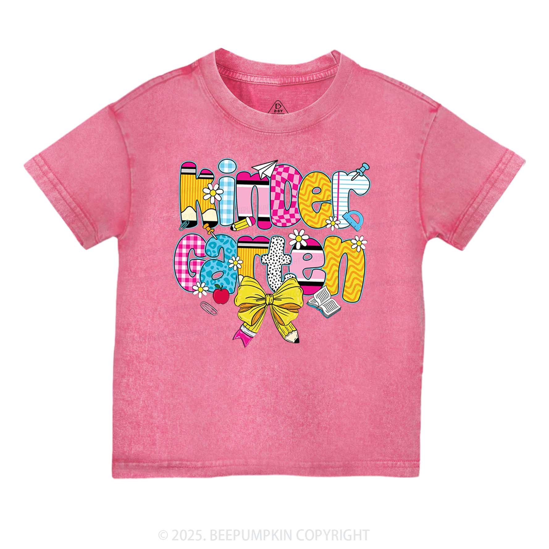 Personalized Checkered Sublimation Toddler&Kids Washed Tees