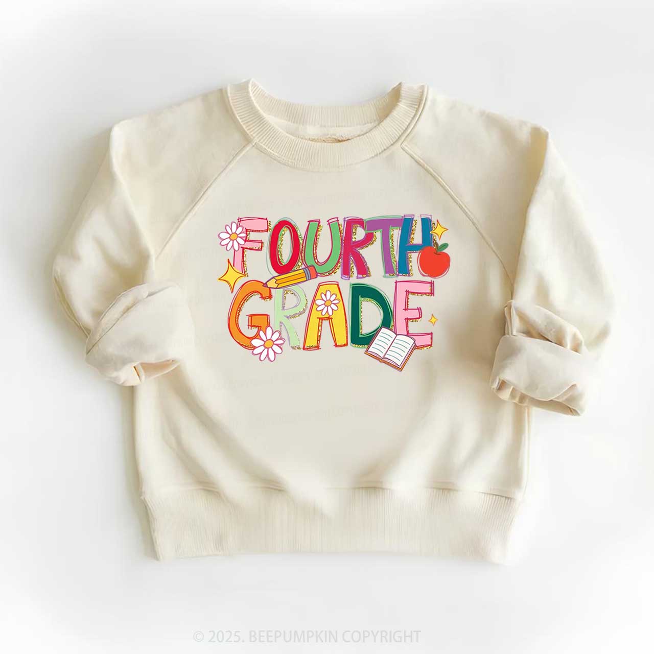 Personalized Girly Floral Kindergarten Neon School Kid's Sweatshirt