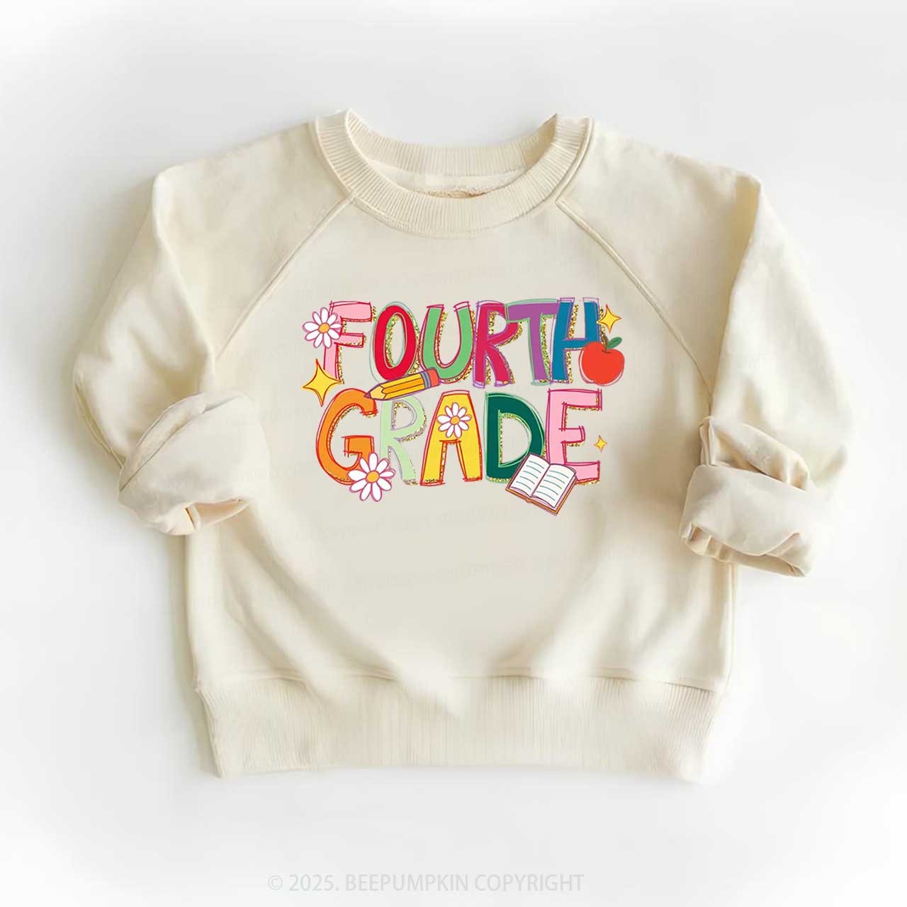 Personalized Girly Floral Kindergarten Neon School Kid's Sweatshirt