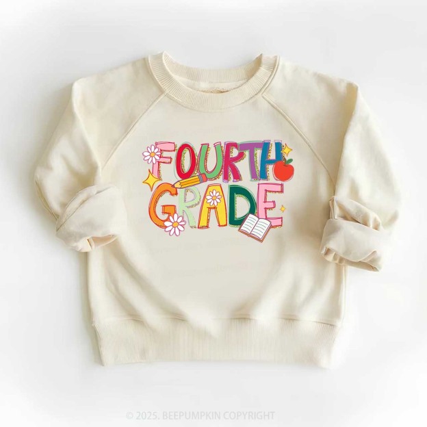 Personalized Girly Floral Kindergarten Neon School Kid's Sweatshirt