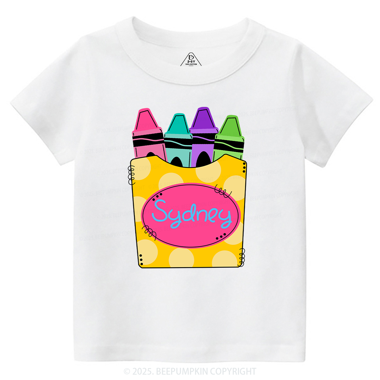 Personalized Girls Crayons Back To School T-shirt