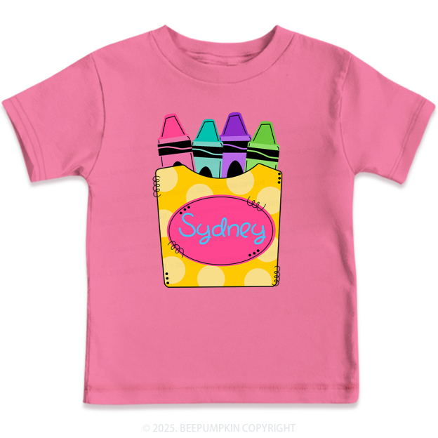 Personalized Girls Crayons Back To School T-shirt