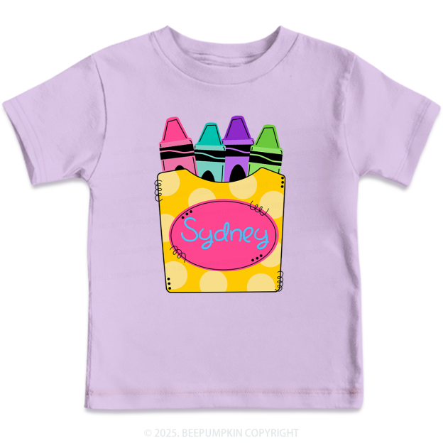 Personalized Girls Crayons Back To School T-shirt