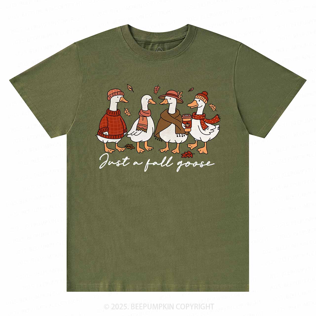 Funny Cozy Goose Fall T-Shirts Beepumpkin 