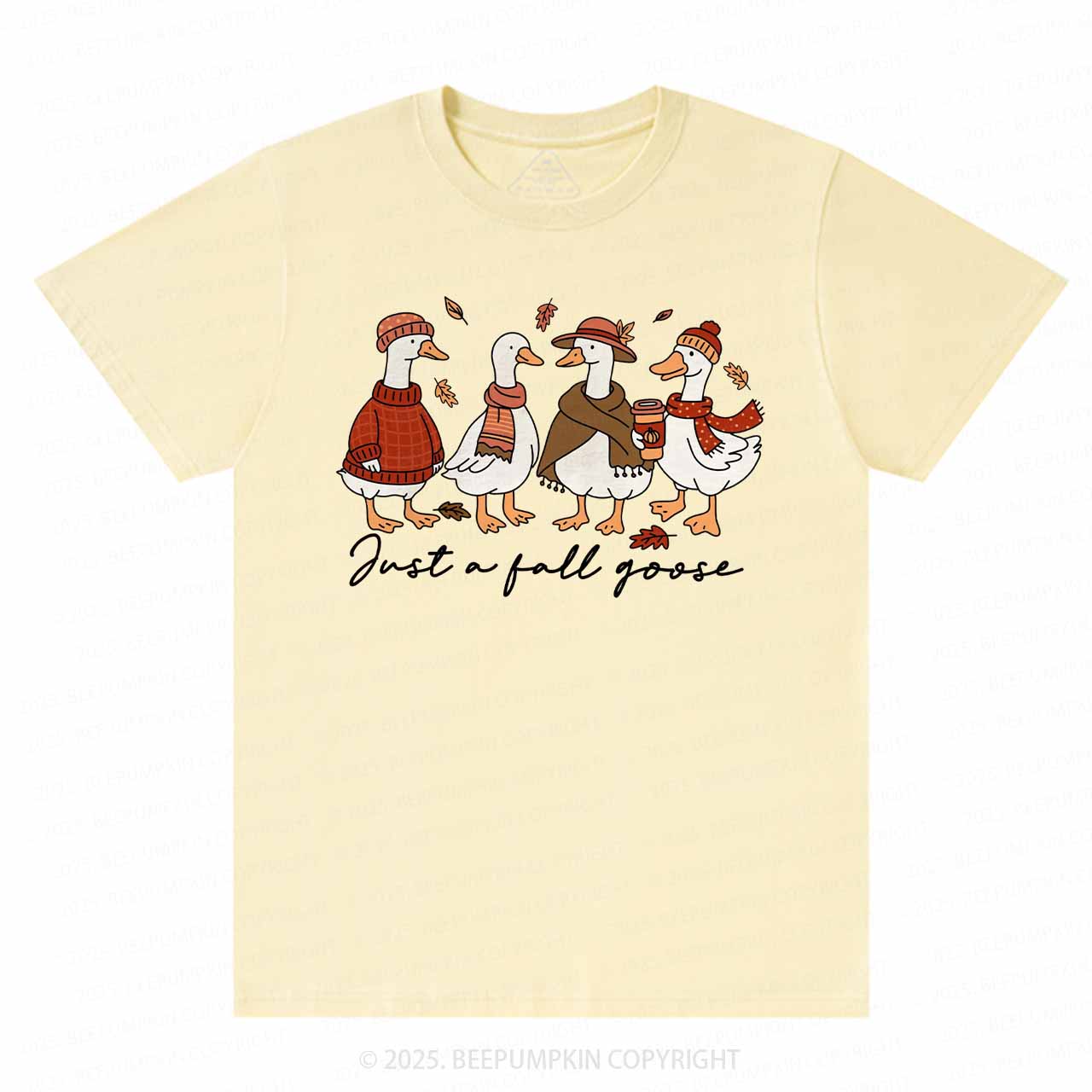 Funny Cozy Goose Fall T-Shirts Beepumpkin 